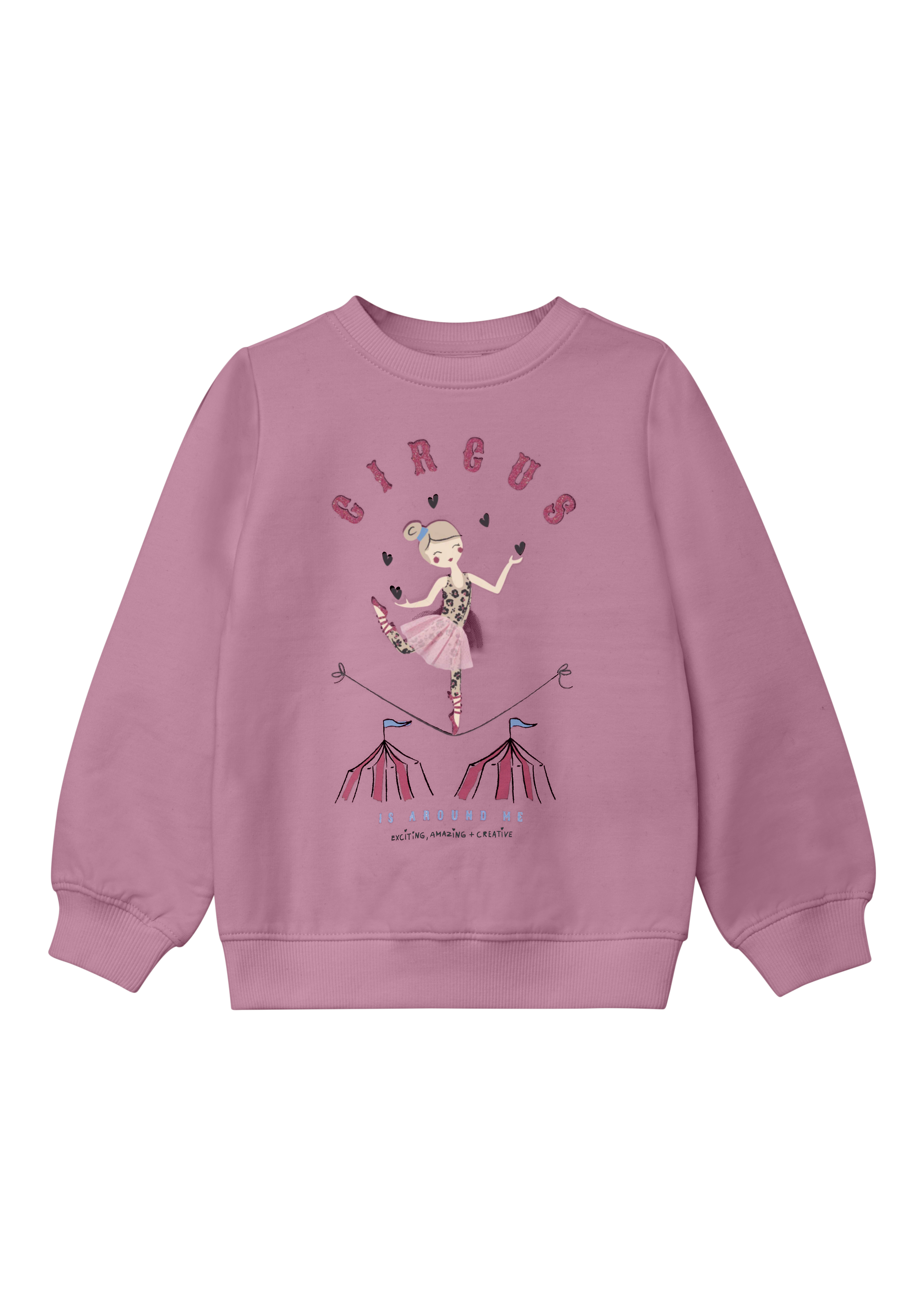 s.Oliver Junior Sweatshirt, Regular Fit mit Glitzerdruck