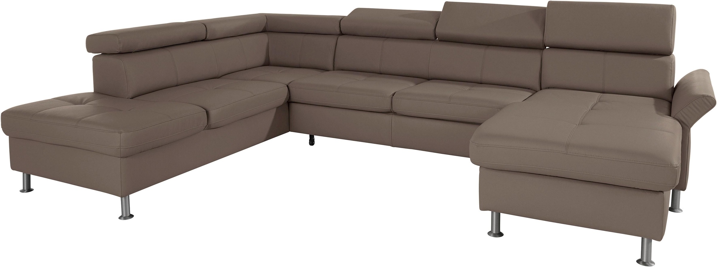 exxpo - sofa fashion Wohnlandschaft »Maretto, bequem und komfortabel, aufwendige Sitzsteppung, U-Form«, inkl. Kopfteilverstellung für mehr Sitzkomfort, wahlweise Bettfunktion