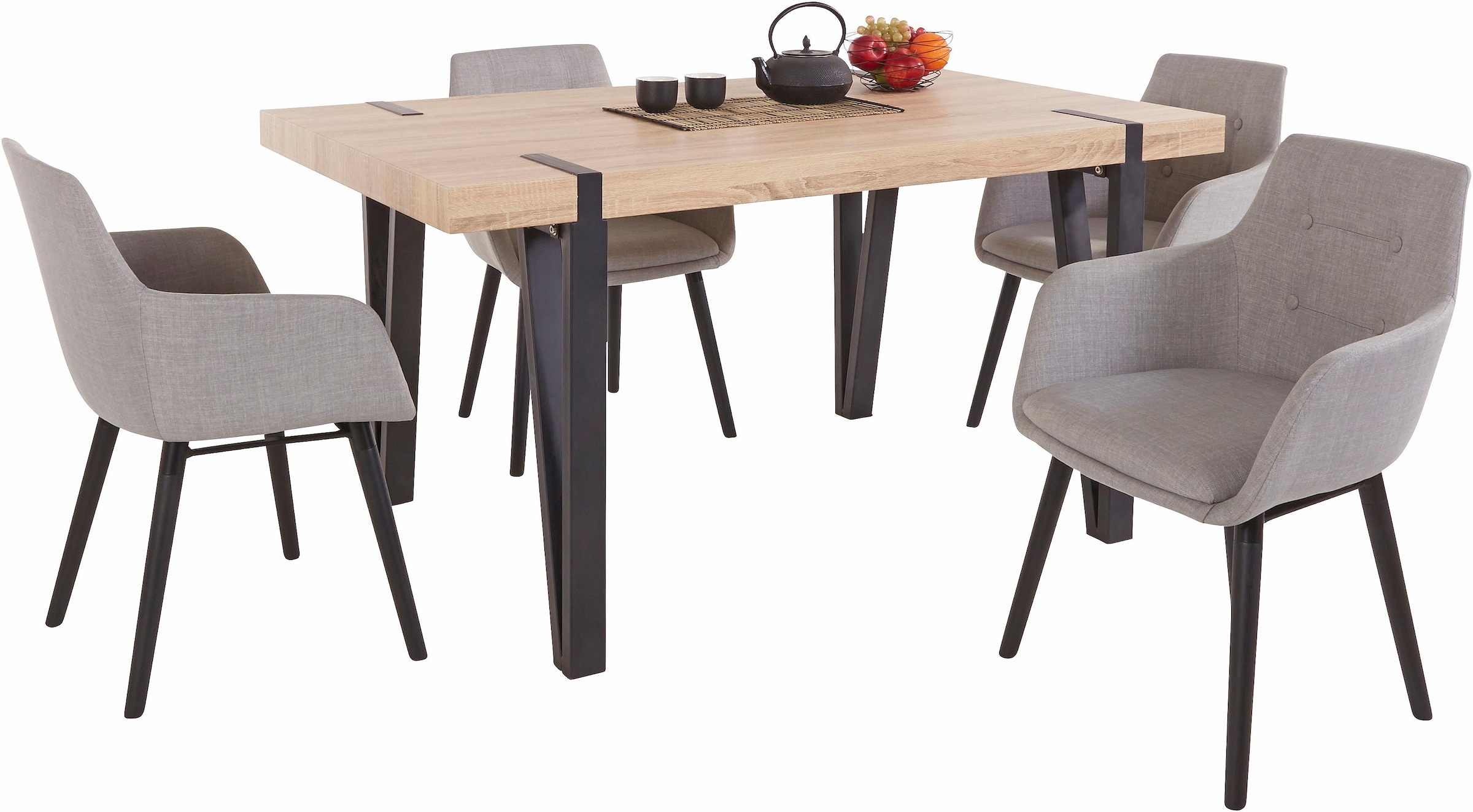 Home affaire Essgruppe »Sanchez und Bradford«, (Set, 5 tlg.), mit Tisch, Breite 150 cm