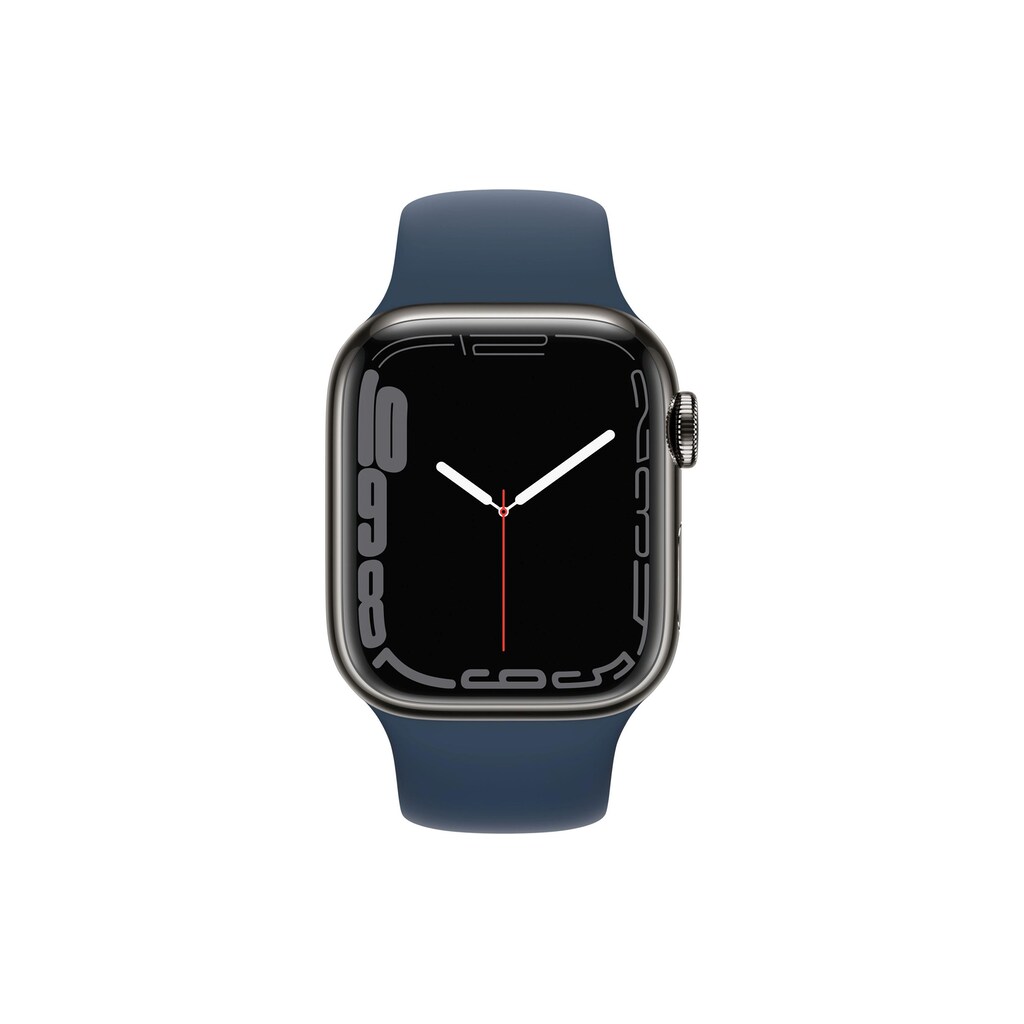 Apple Smartwatch »Serie 7, GPS, 41 mm Edelstahlgehäuse mit Sportarmband«, (Watch OS)