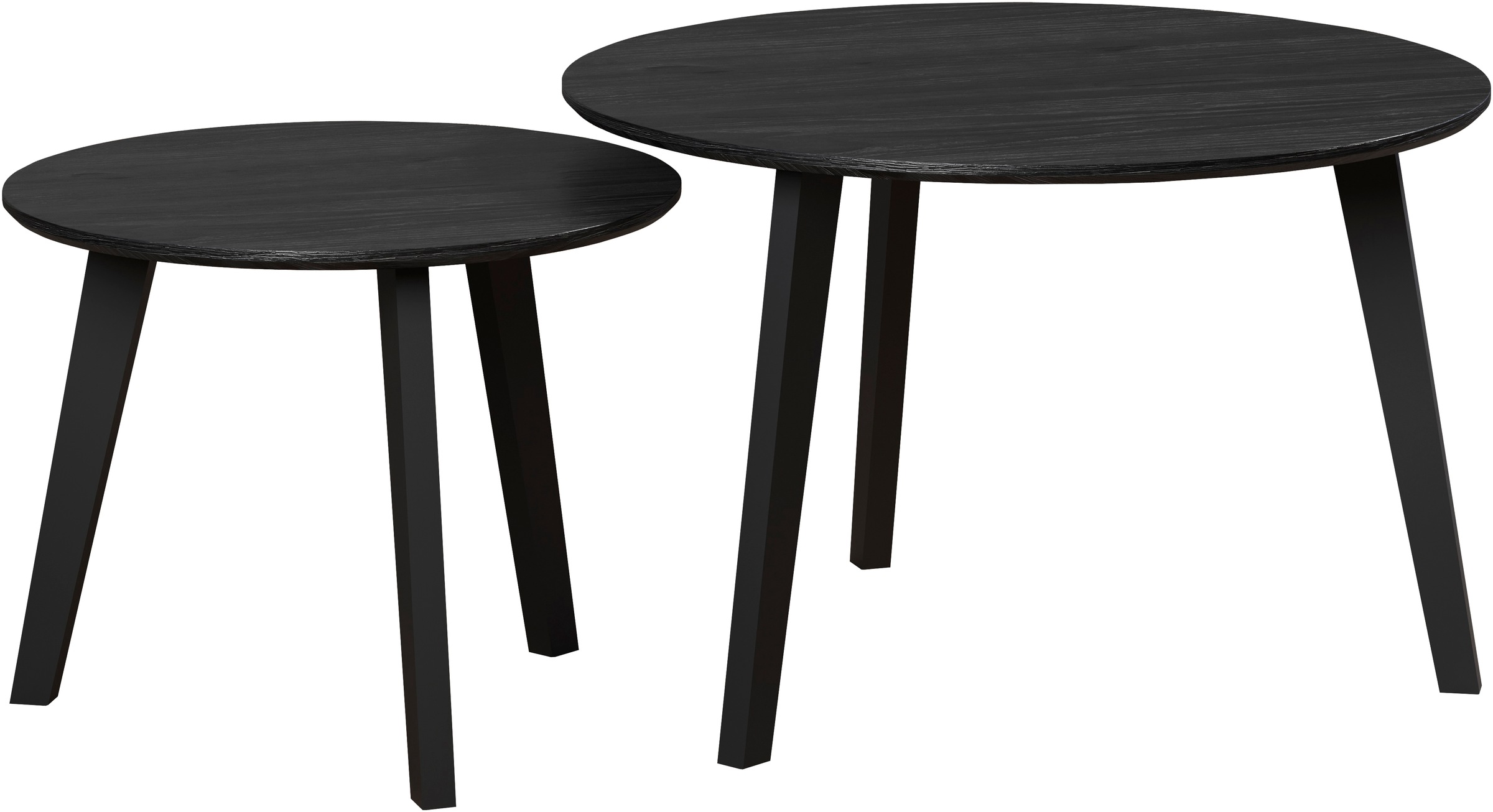 INOSIGN Couchtisch »Ronda«, (Set, 2 St.), Beistelltische mit Massivholzfüssen - Masse (B/T/H) 50-70/39-45/50-70 cm