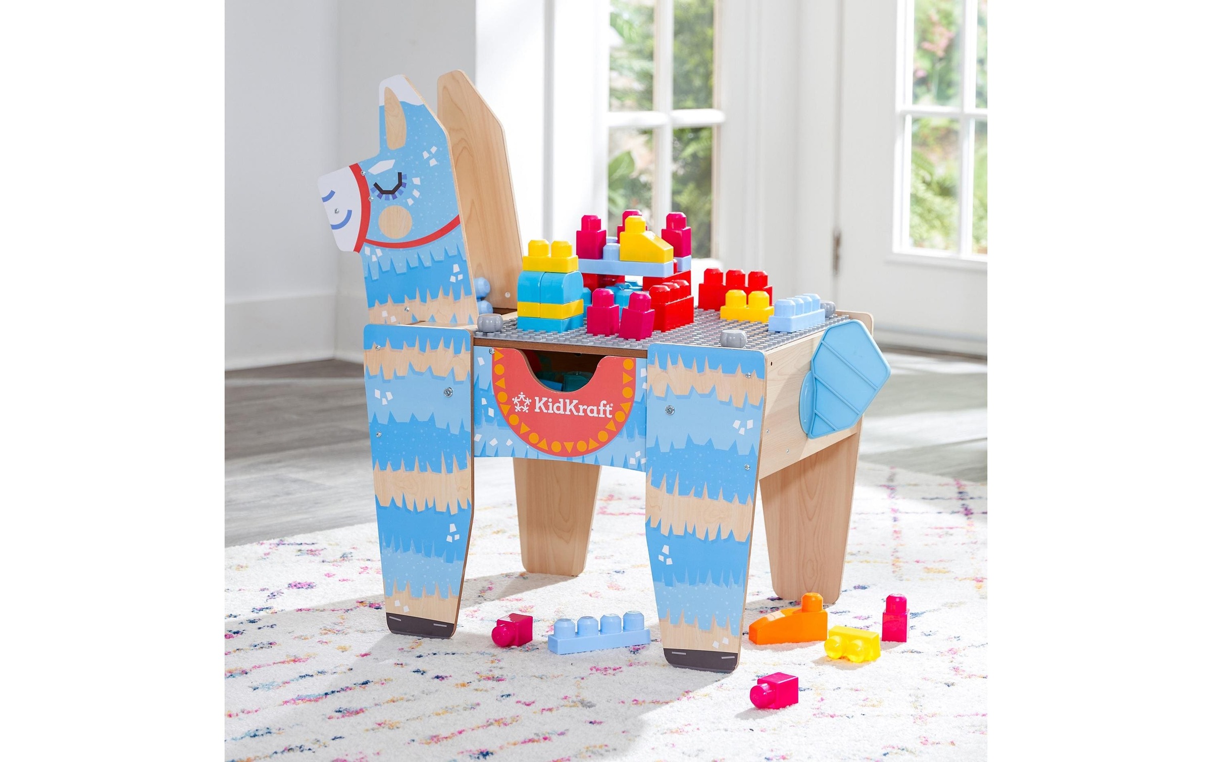 Spielbausteine »Kid Kraft Llama Pinata Bausteintisch«, (50 St.)