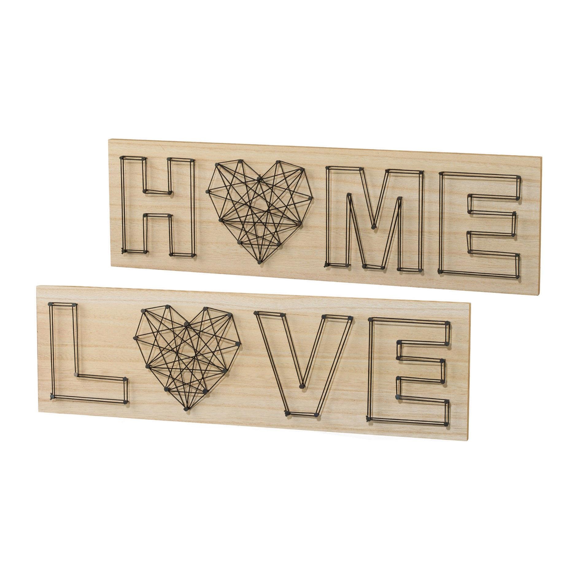 Creativ home Holzbild, (Set, 2 St.), Wanddeko, aus Holz, mit Schriftzug  online shoppen | Jelmoli-Versand