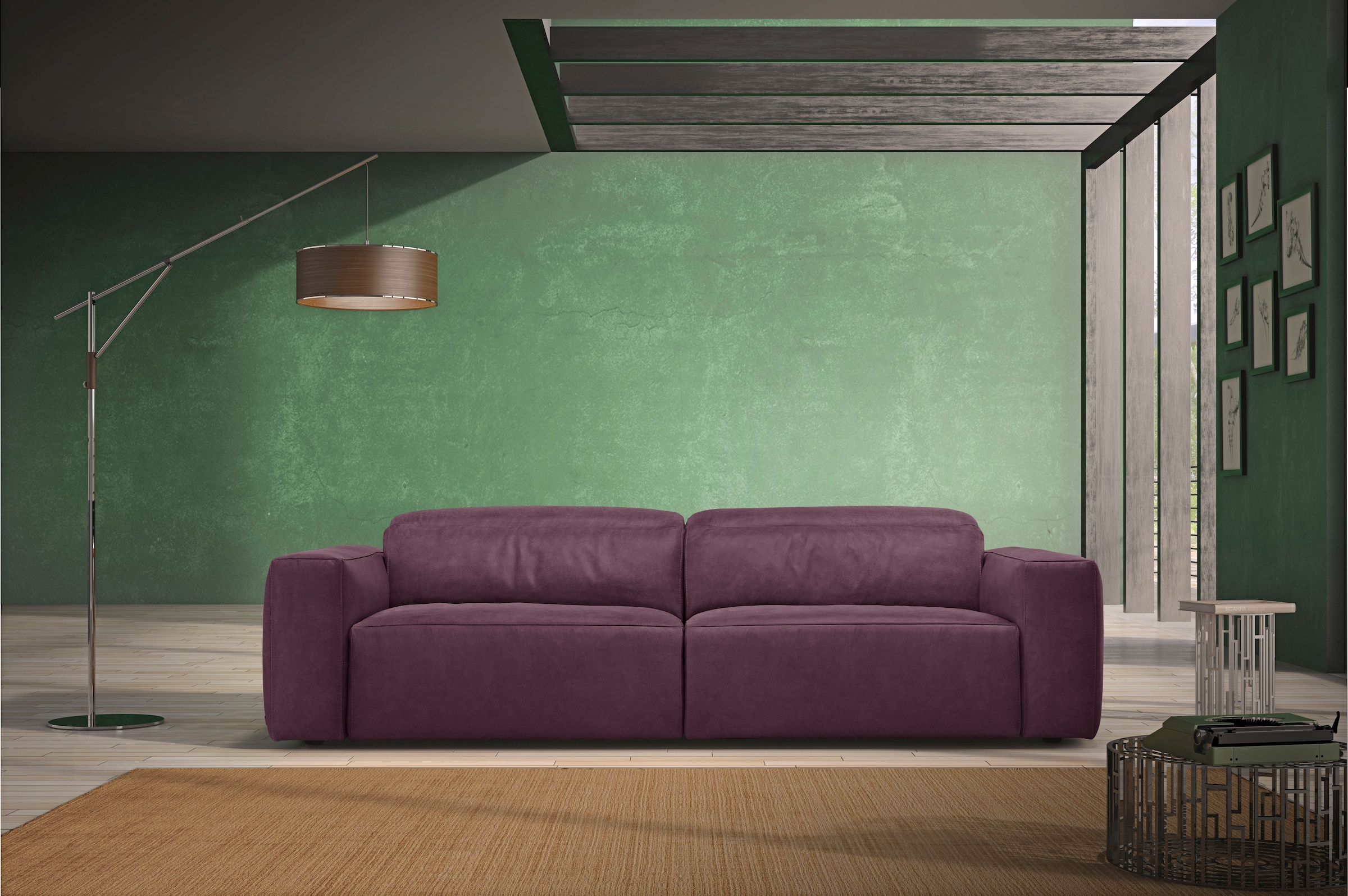 Egoitaliano 2,5-Sitzer "Beverly, Designsofa mit erstklassigem Sitzkomfort und tollen Details" Breite 242 cm, verstellbare Kopfteile