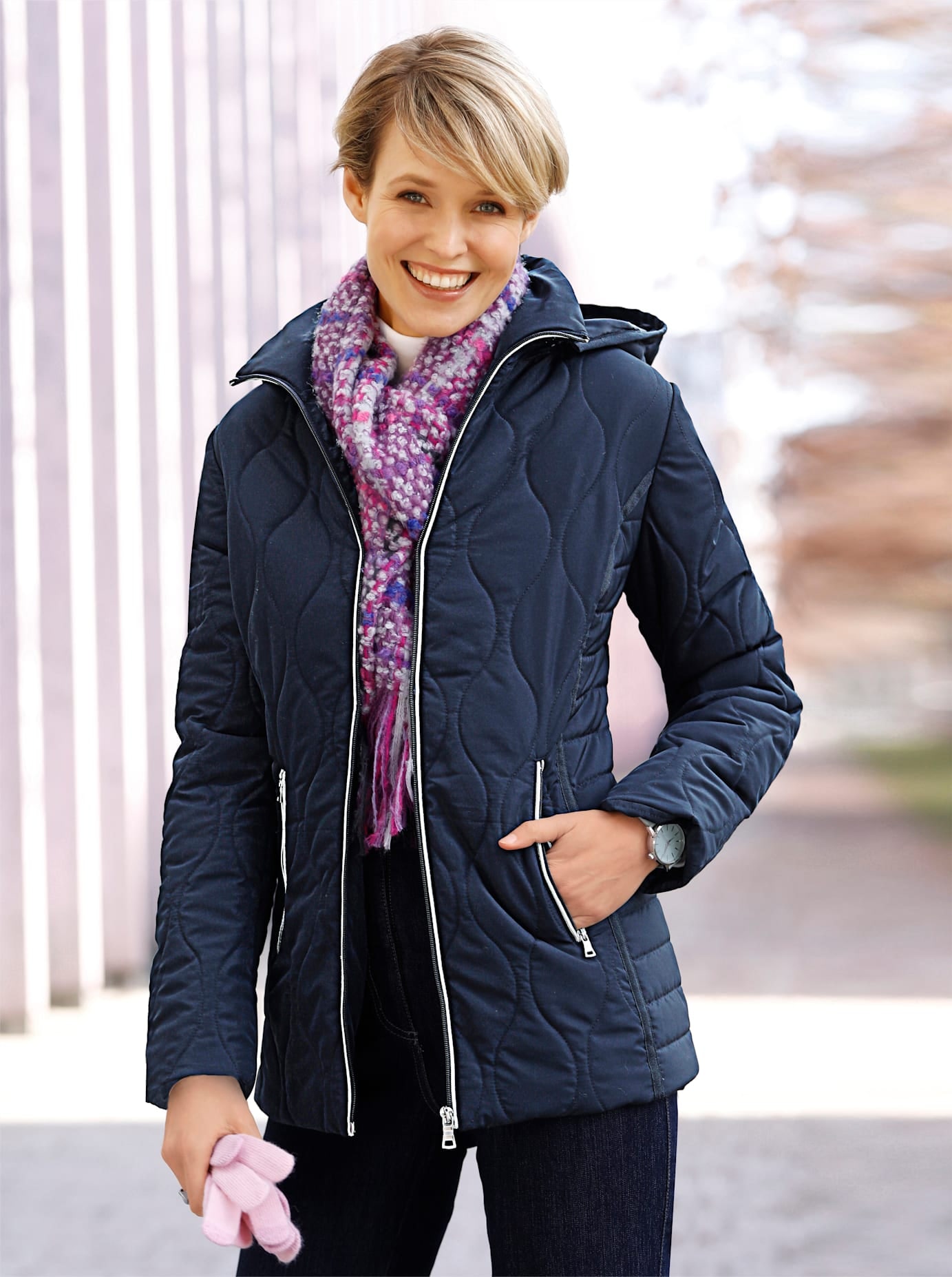 Classic Basics Steppjacke mit Kapuze