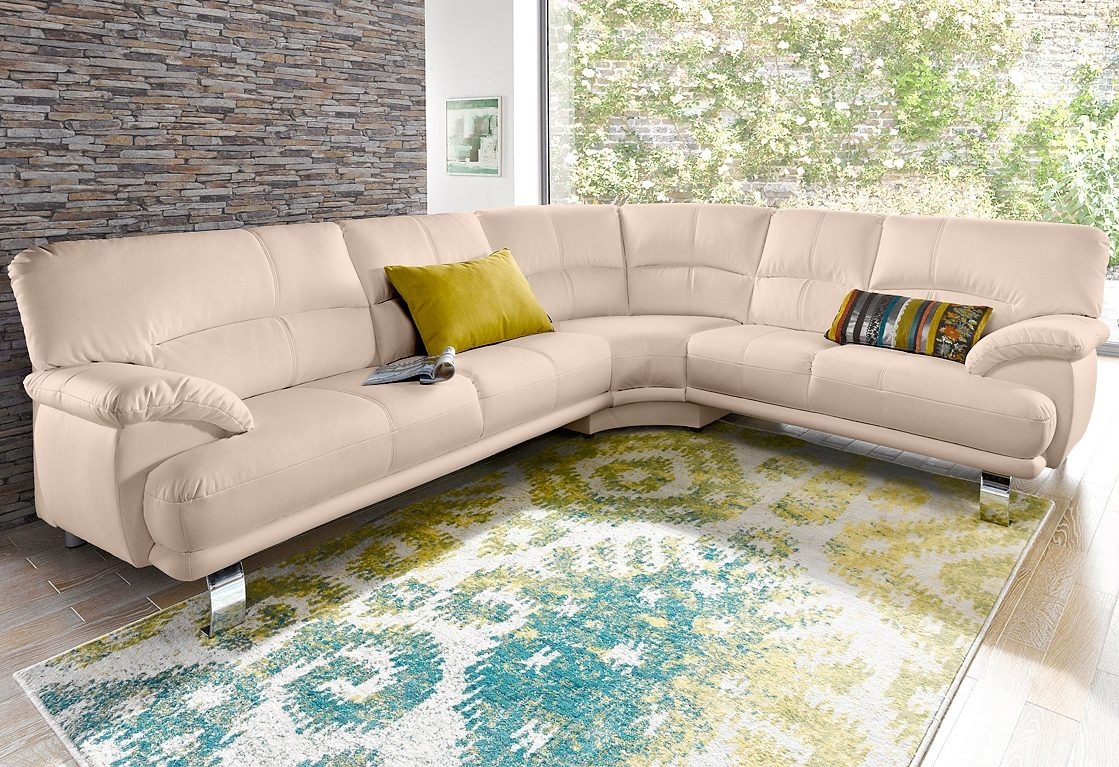 TRENDMANUFAKTUR Ecksofa »Cecilia in italienischem Design, modern und komfortabel, L-Form«, bequeme Armlehnen, mit langem Schenkel