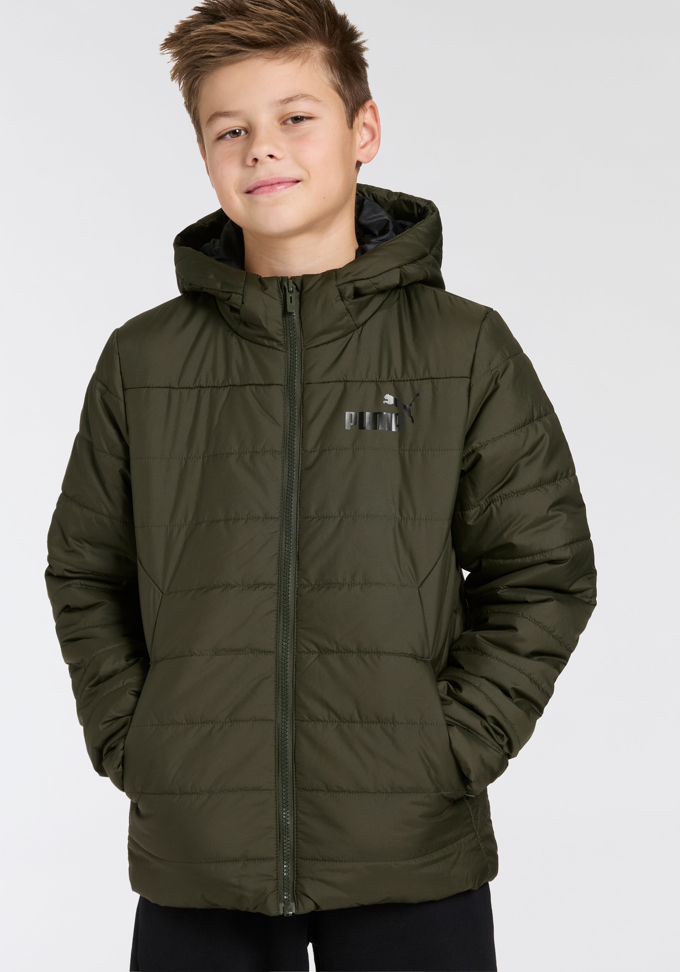 PUMA Winterjacke »ESS HOODED PADDED JACKET« mit Kapuze
