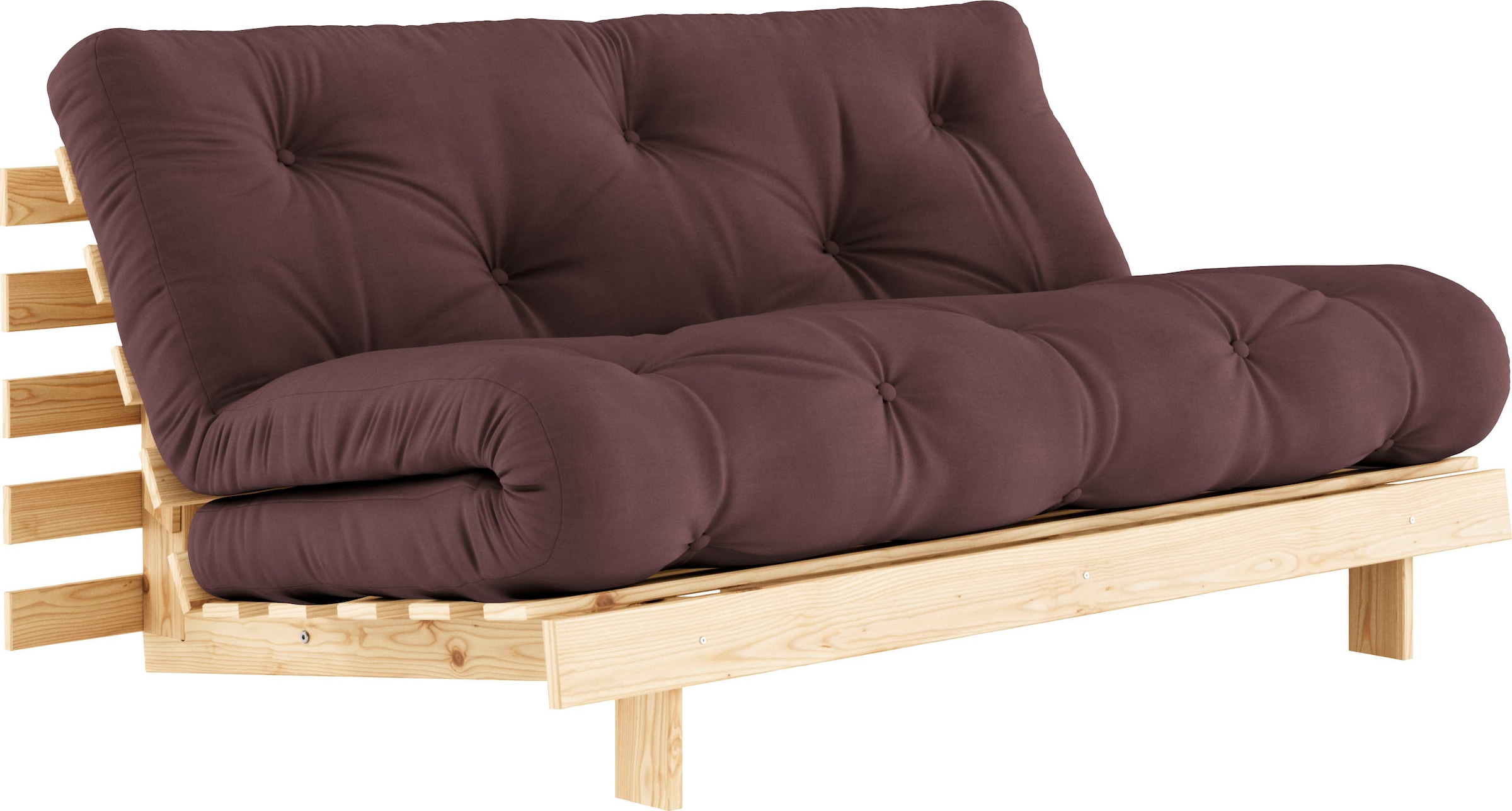 Karup Design Daybett »Daybett Roots Schlafsofa – Gästebett & Sofa aus FSC®-Kiefer«, Inkl. Futonmatratze, in mehreren Grössen & Farben erhältlich