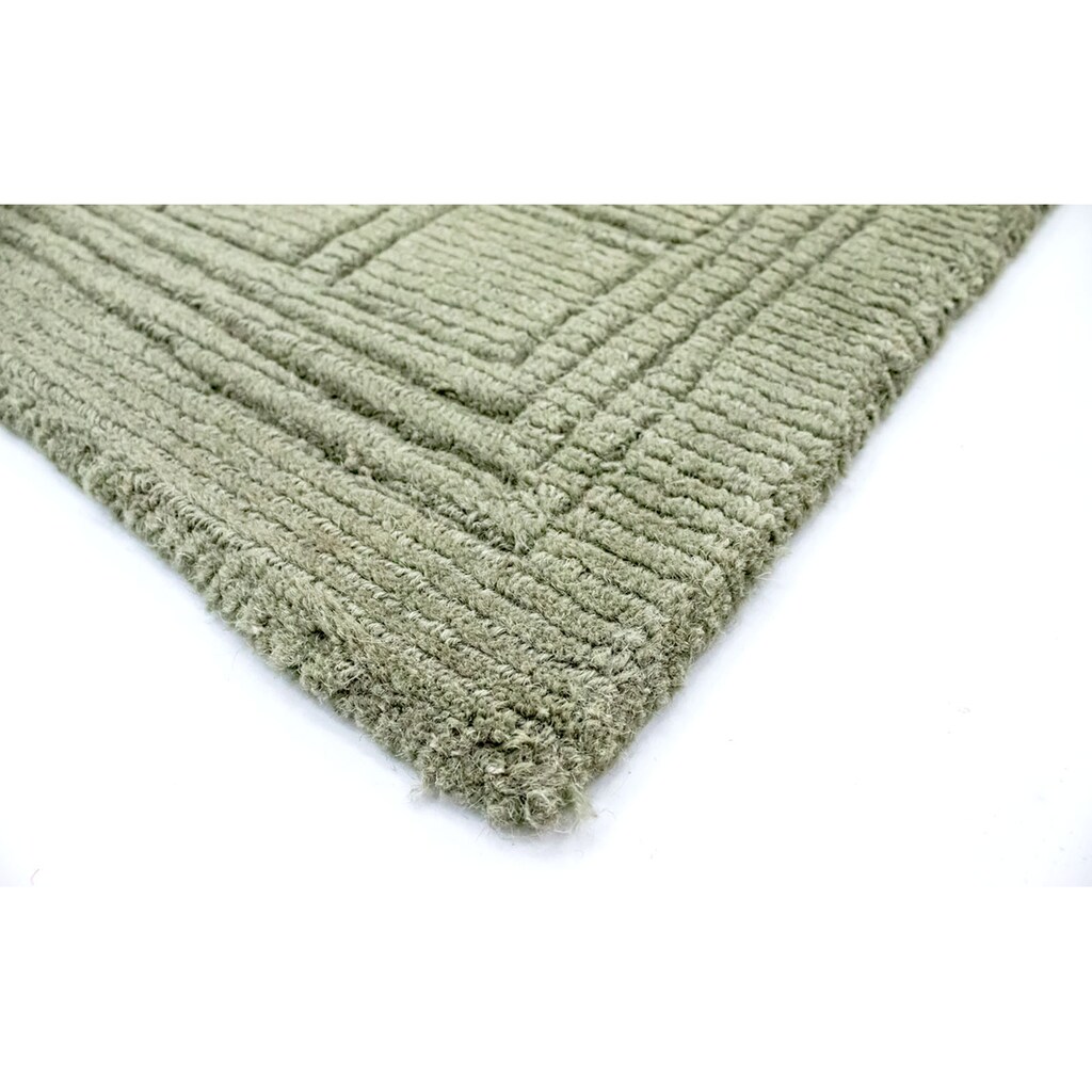 morgenland Wollteppich »Gabbeh Teppich handgetuftet grün«, rechteckig