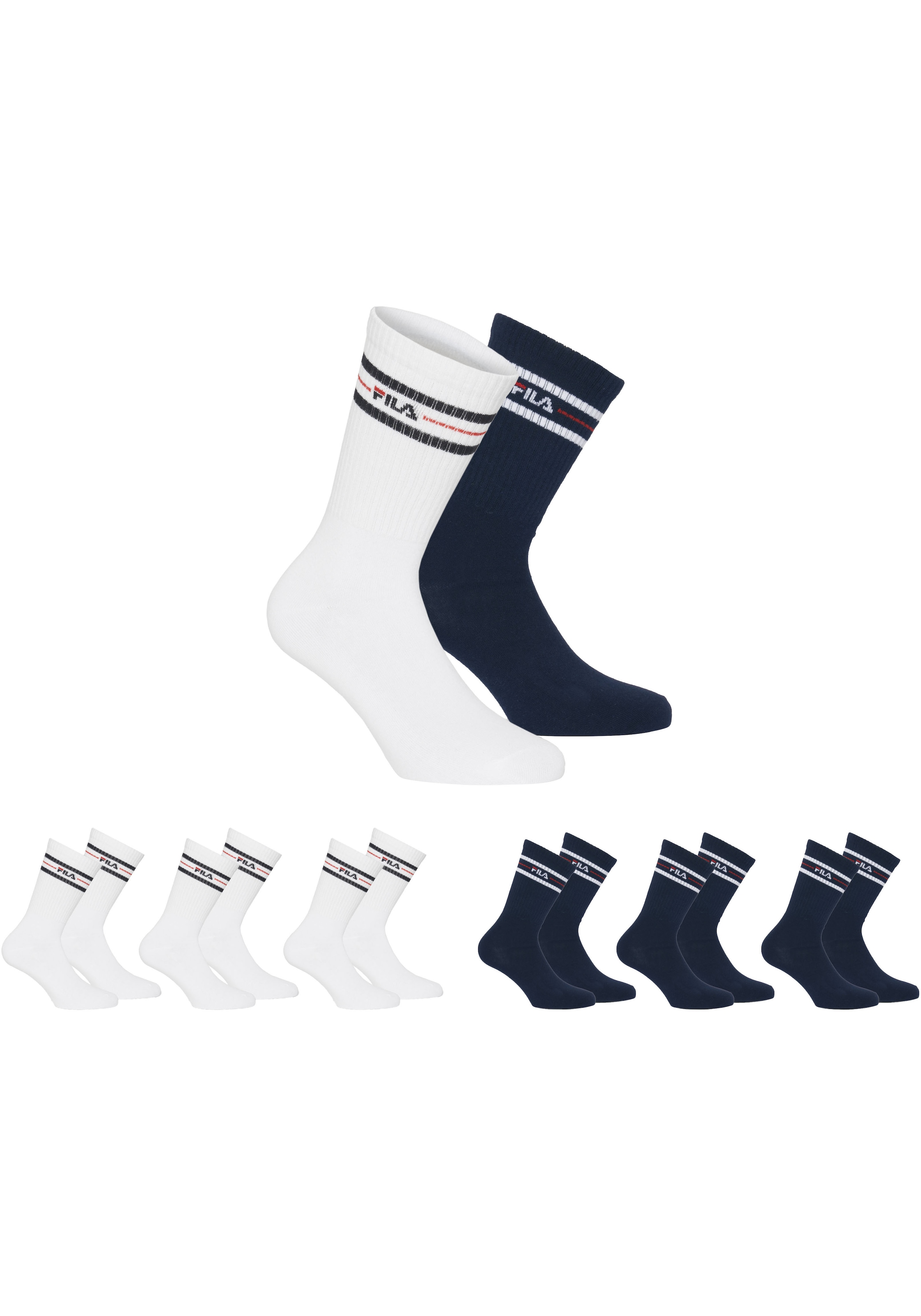 Fila Sportsocken, (6er Pack), mit eingestricktem Logo