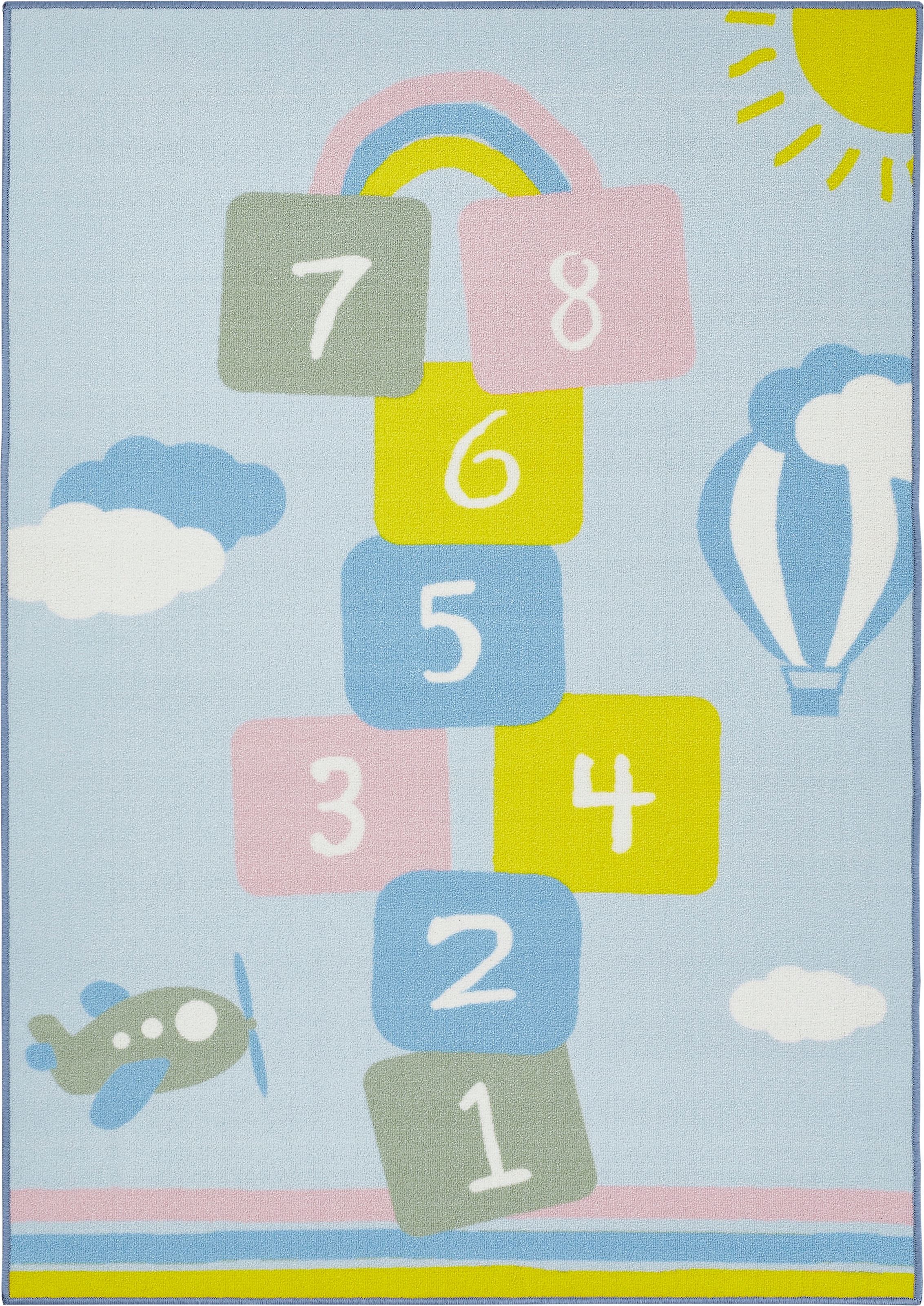 Andiamo Kinderteppich »Duo«, rechteckig, 10 mm Höhe, Spielteppich, Strassenteppich, beidseitig verwendbar, Hüpfkästchen