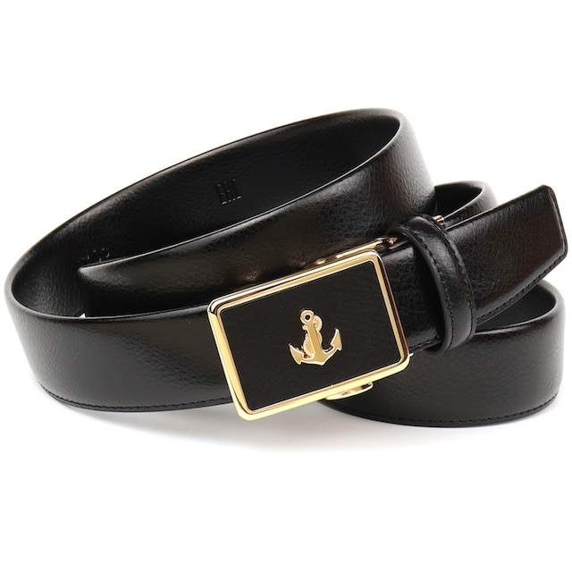 Crown goldfarbenem Ledergürtel, | Jelmoli-Versand bestellen Anker-Logo Ledergürtel Anthoni mit online