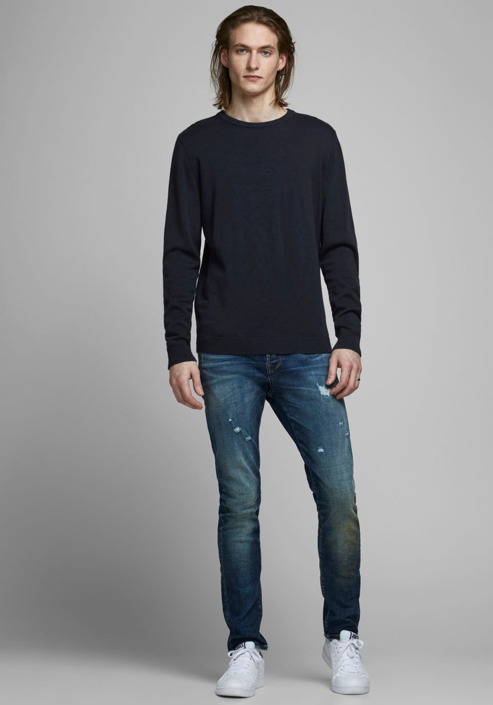 Jack & Jones Rundhalspullover »BASIC KNIT CREW NECK«