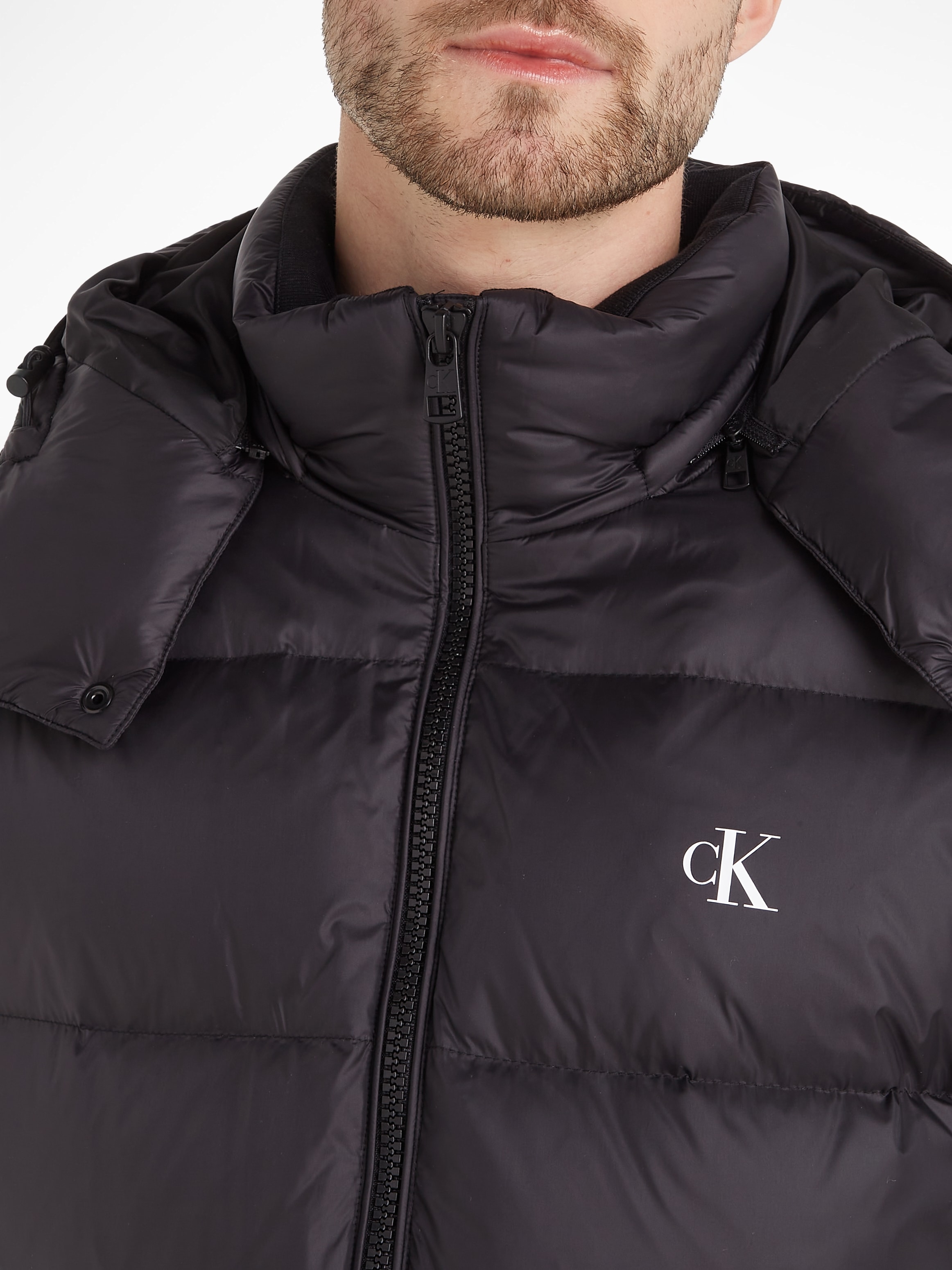 ❤ Calvin Klein LONG »ESSENTIALS DOWN PARKA«, Shop Jeans Jelmoli-Online mit Daunenjacke im Kapuze kaufen