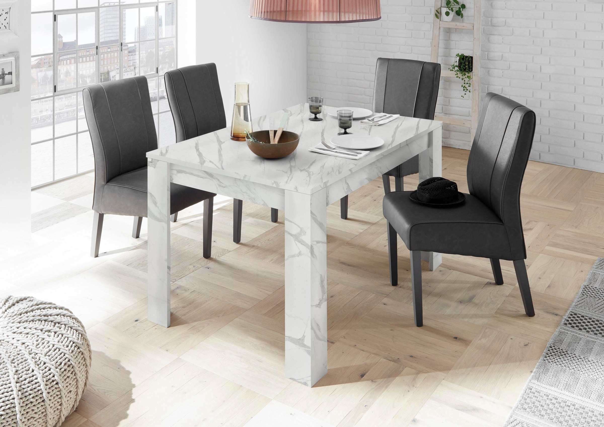 Home affaire Esstisch "Carrara", Breite 137-185 cm, inkl. Ansteckplatte