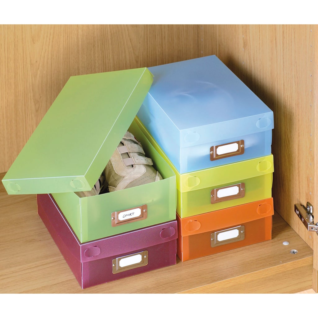 WENKO Schuhbox »Multi-Boxen«, (10 St.), mit Beschriftungsfeld und Deckel