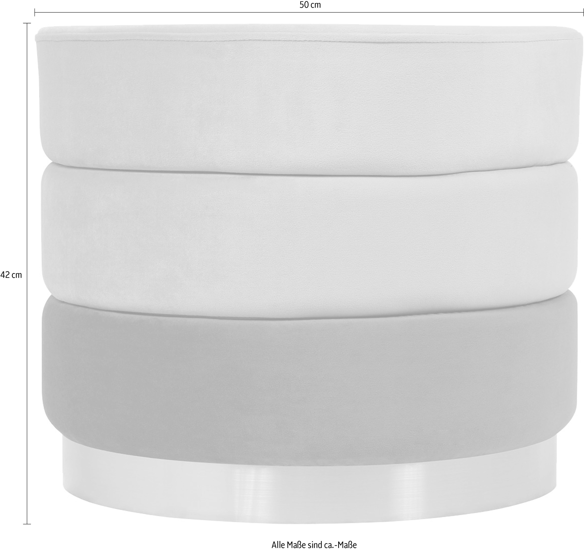Kayoom Polsterhocker »Hocker Matilda 325, Edler Touch durch goldfarbenenen Sockel«, (1 St.), Samtbezug, farbig geschichtete Polsterung, goldfarbenener Sockel
