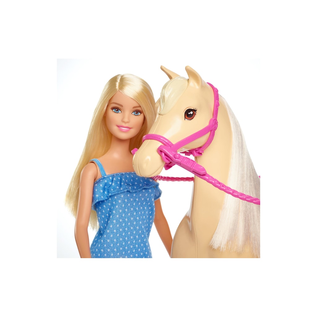 Barbie Spielfigur »Pferd mit Puppe«, (Set)