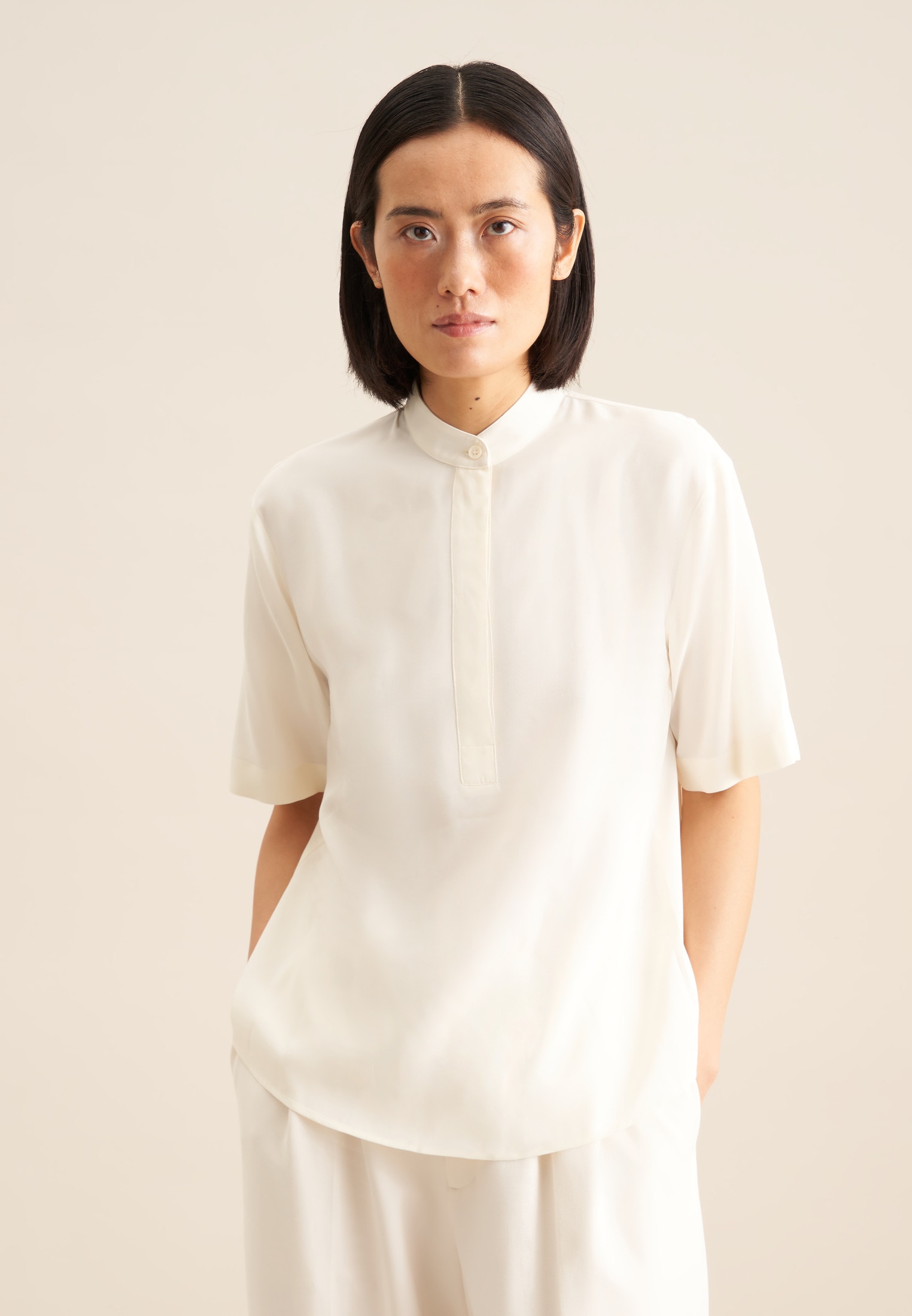 seidensticker Shirtbluse »Schwarze Rose« 1/2 Rundhals Uni