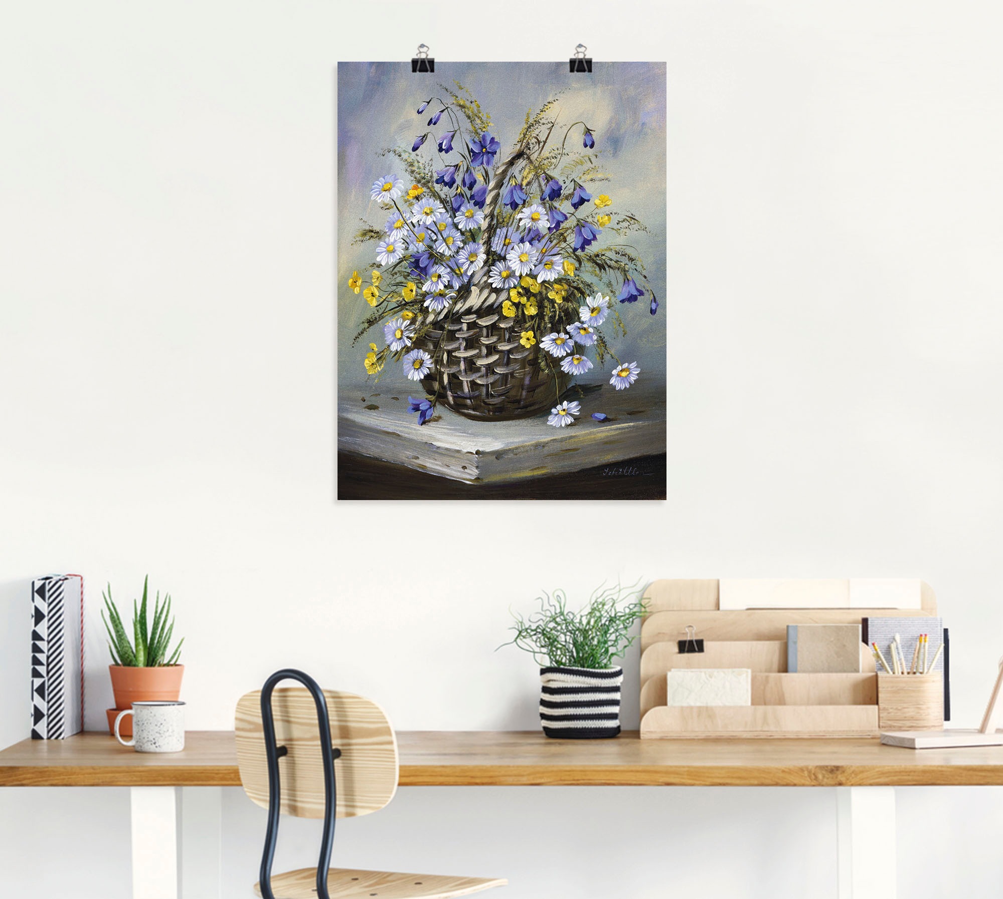 Artland Wandbild »Bunter Korb«, Blumen, (1 St.), als Leinwandbild, Poster in verschied. Grössen