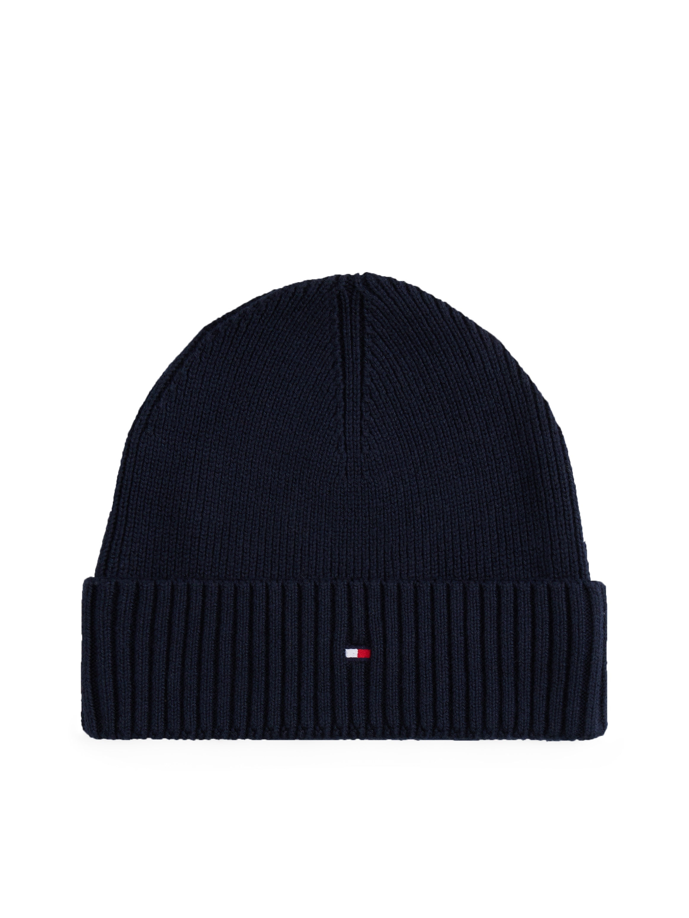 Tommy Hilfiger Strickmütze »TH FLAG PIMA COTTON BEANIE«, mit Logostickerei