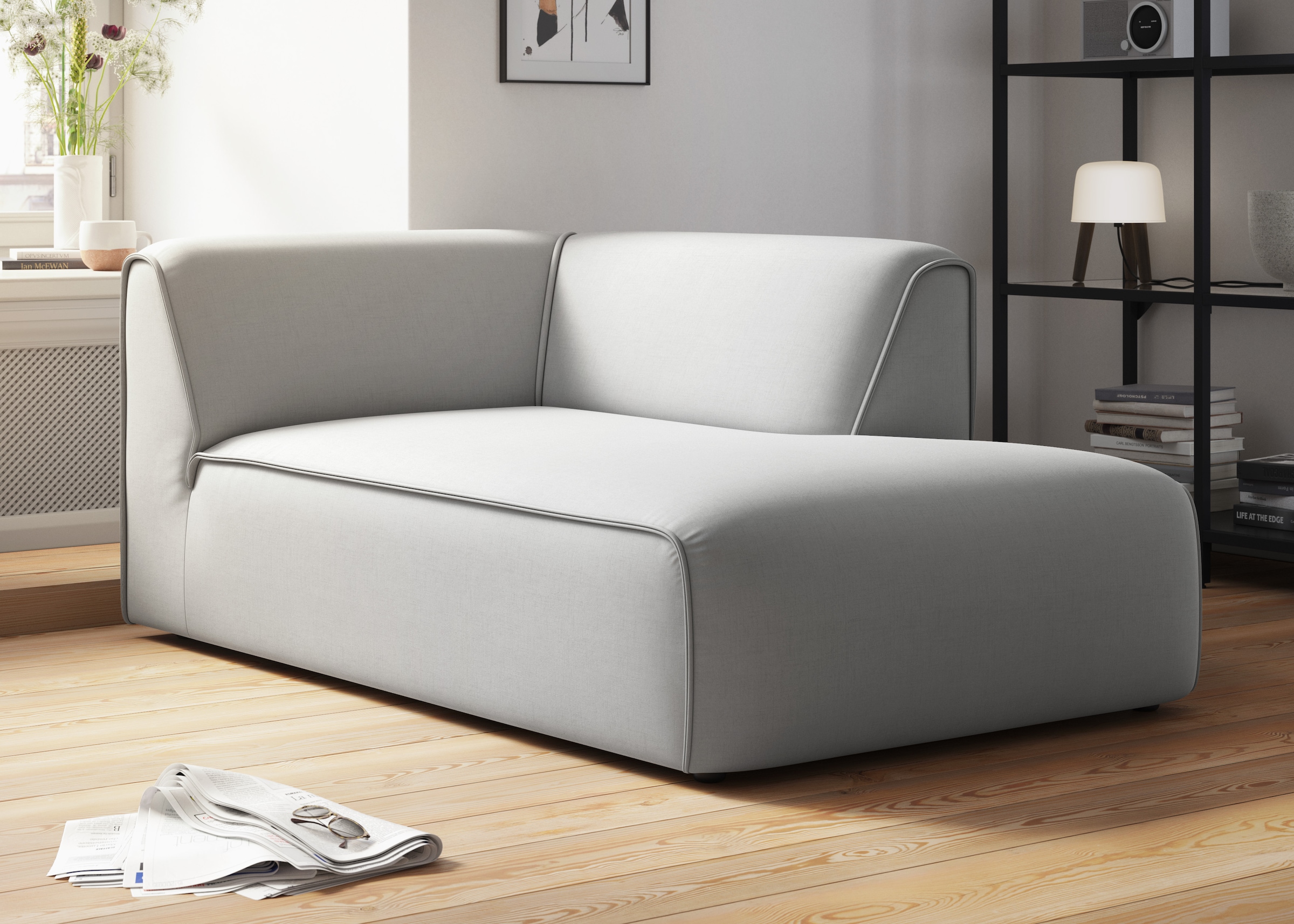 RAUM.ID Ottomane »Merid Chaiselongue, Masse B/T/H: 100/162/70 cm«, als Modul oder separat verwendbar, für individuelle Zusammenstellung