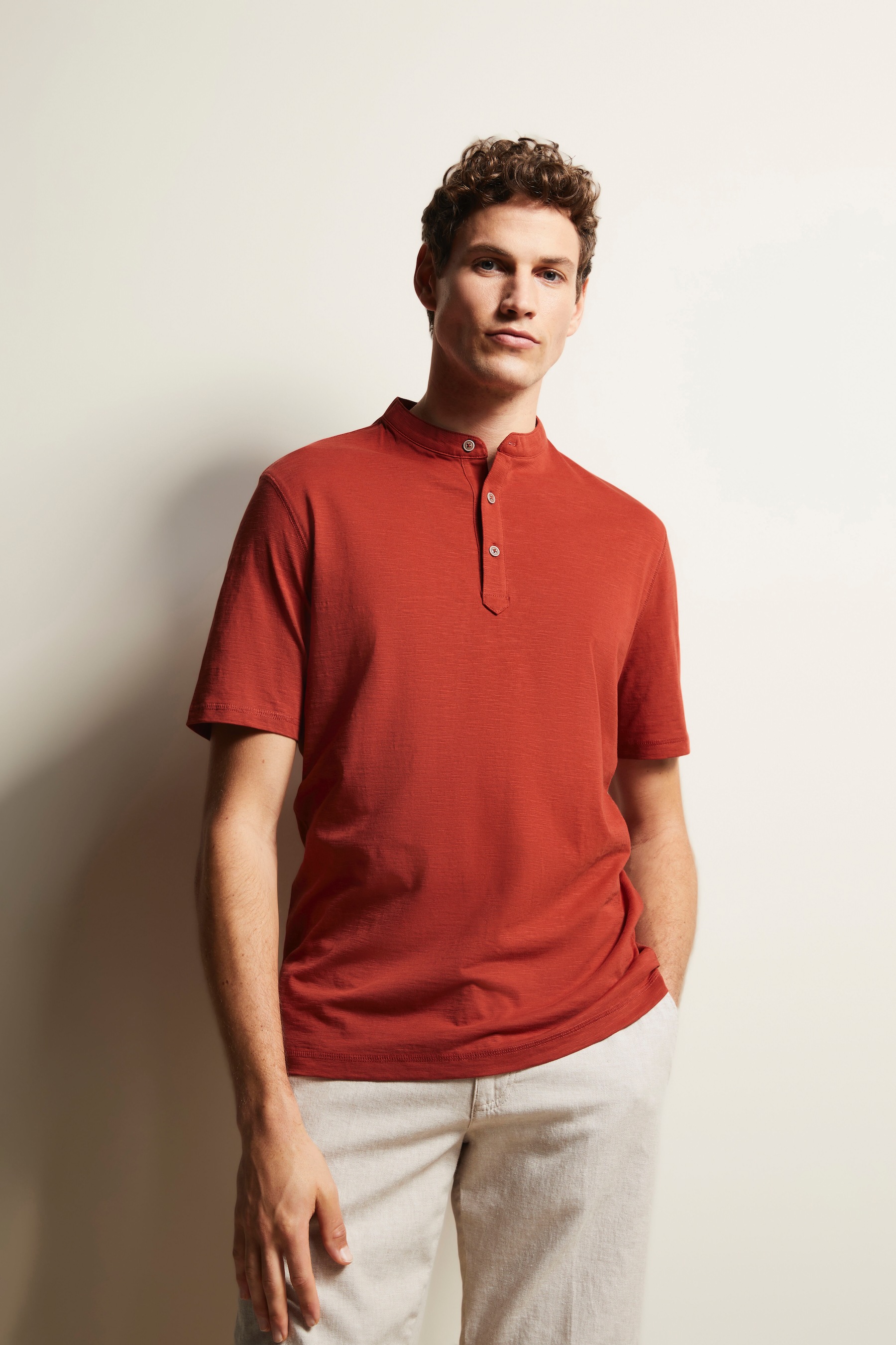 bugatti Poloshirt mit Stehkragen