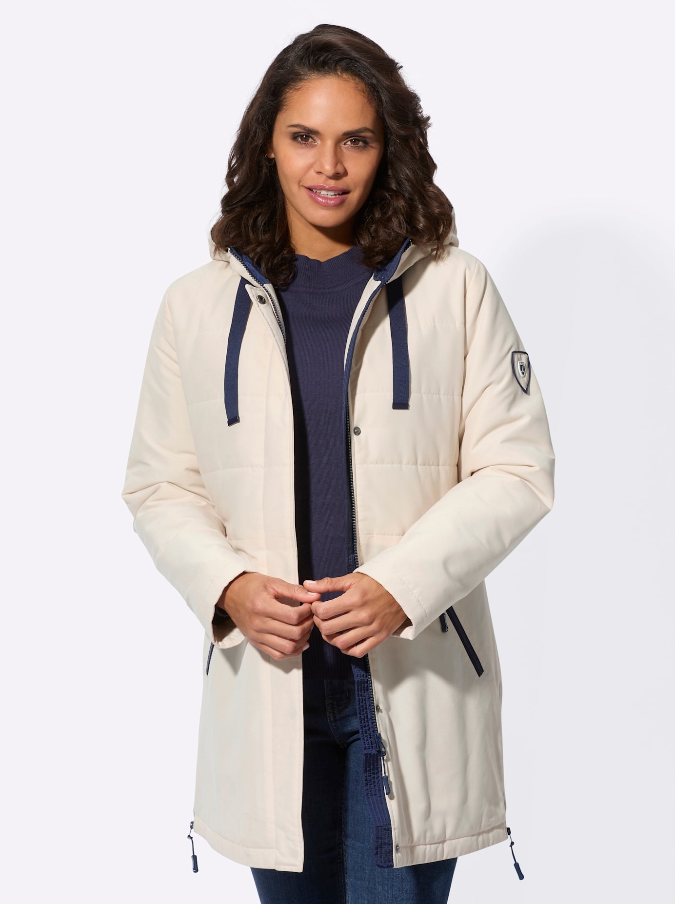 Casual Looks Langjacke mitKapuze