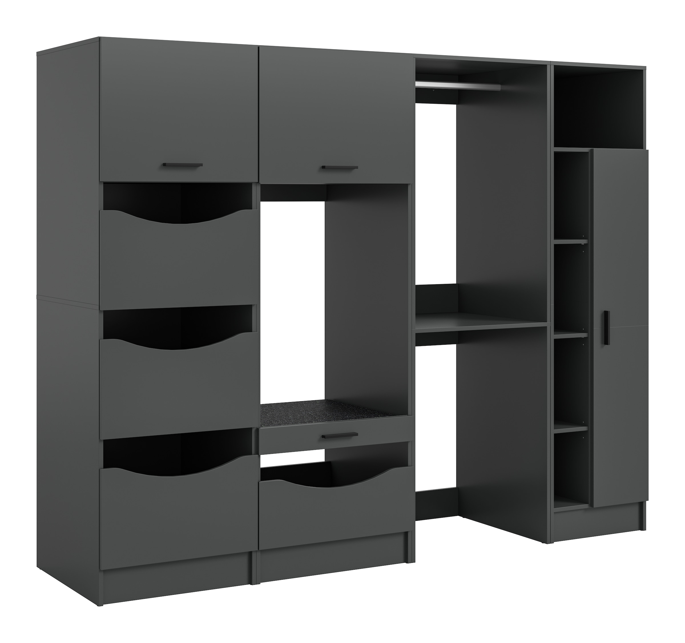 welltime Badmöbel-Set "FALAS, TOPSELLER, 4-teilig, Hauswirtschaftsraum Set, Breite 248 cm" 1x Wäsche-, 2x Waschmaschinenumbau- & 1xMehrzweckschrank