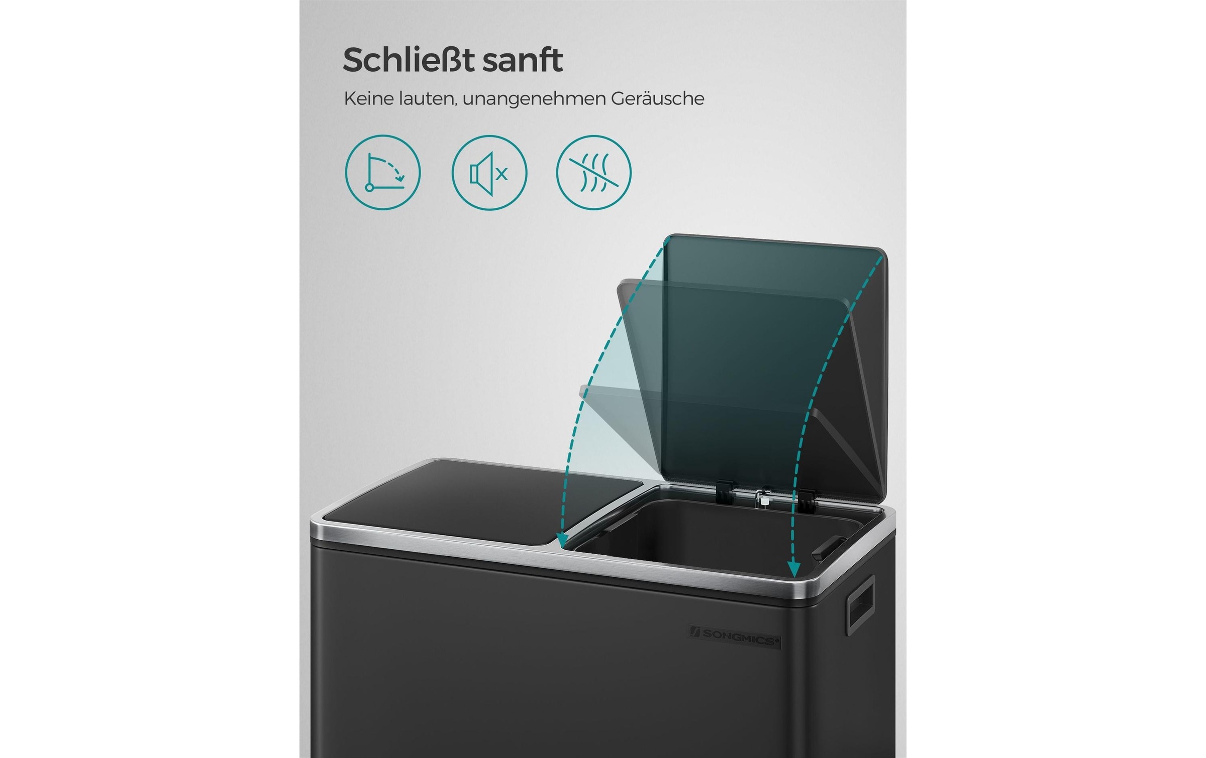 SONGMICS Mülleimer »2 x 30 l«, 2 Behälter