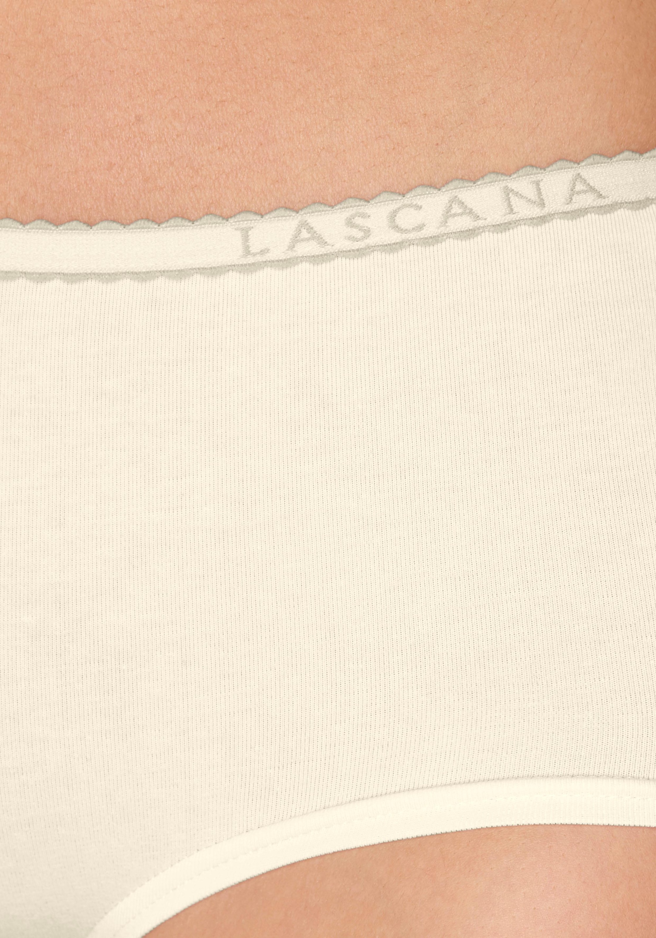 LASCANA Panty, (4er-Pack), aus elastischer Baumwoll-Qualität