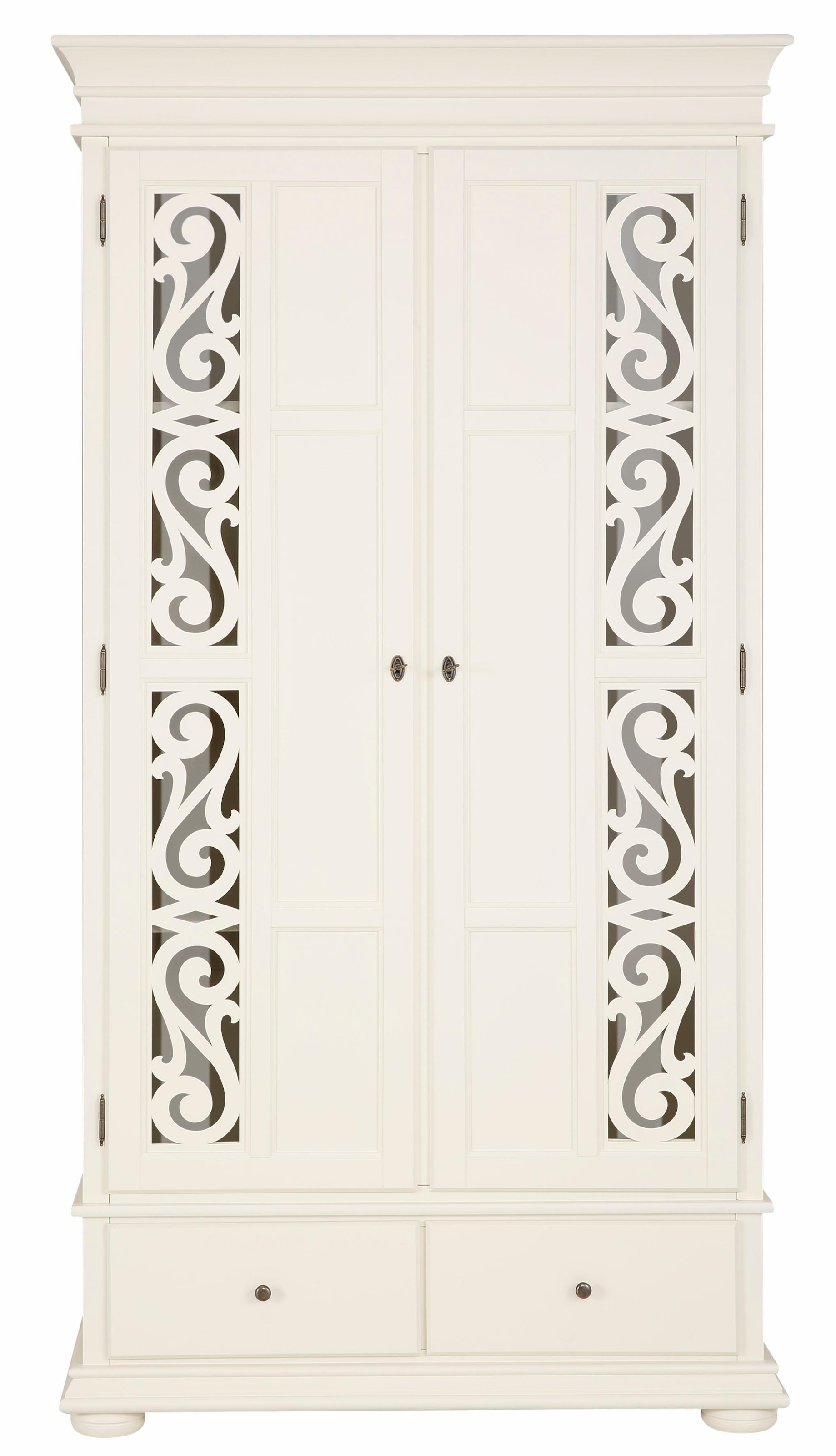 Home affaire Drehtürenschrank »Arabeske«, aus teilmassivem Holz mit schönen Ornamenten auf den Türfronten