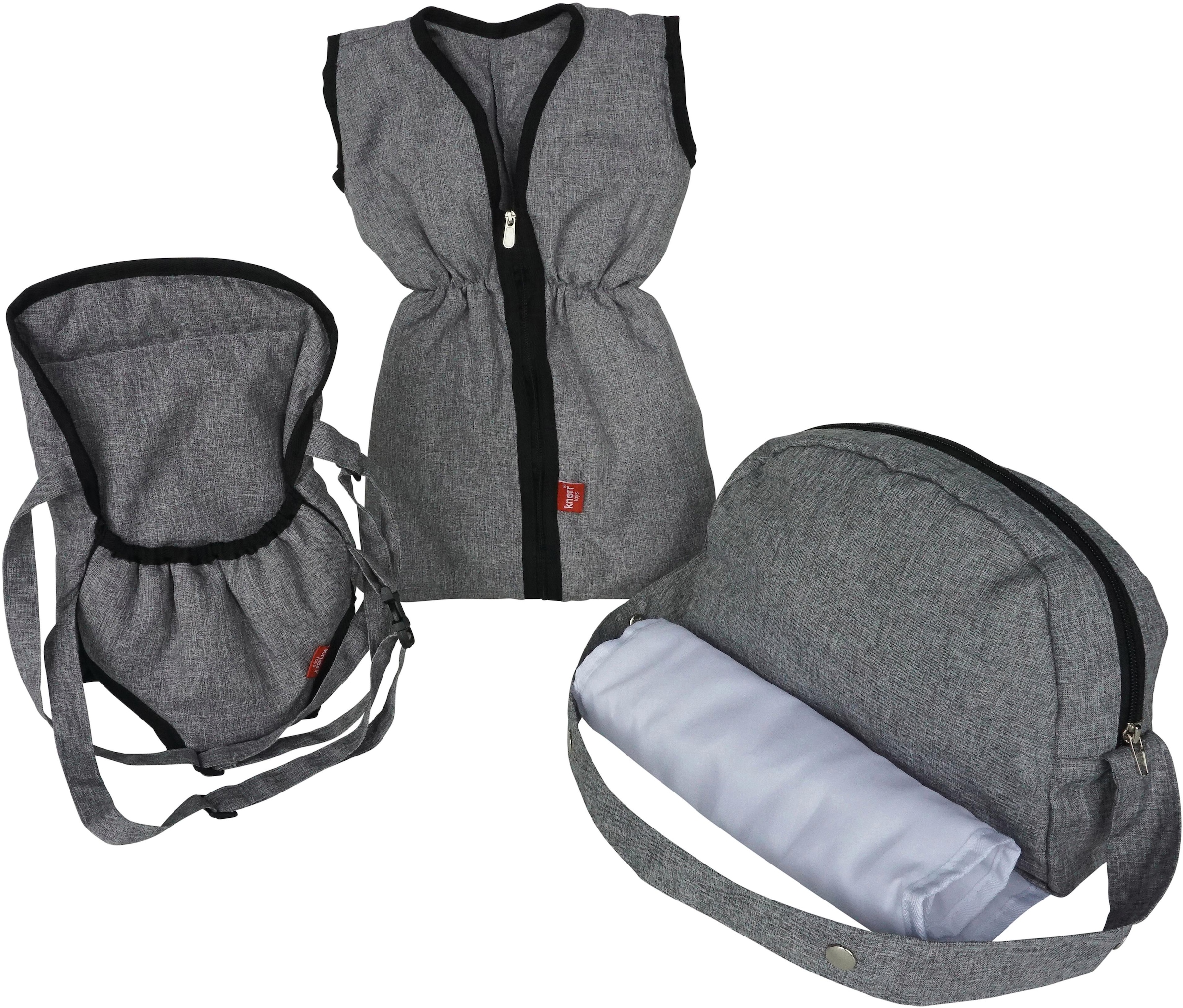 Knorrtoys® Puppen Schlafsack »Puppenzubehörset - Stone«, (Set, 3 tlg.), mit Puppenbauchtrage und Wickeltasche