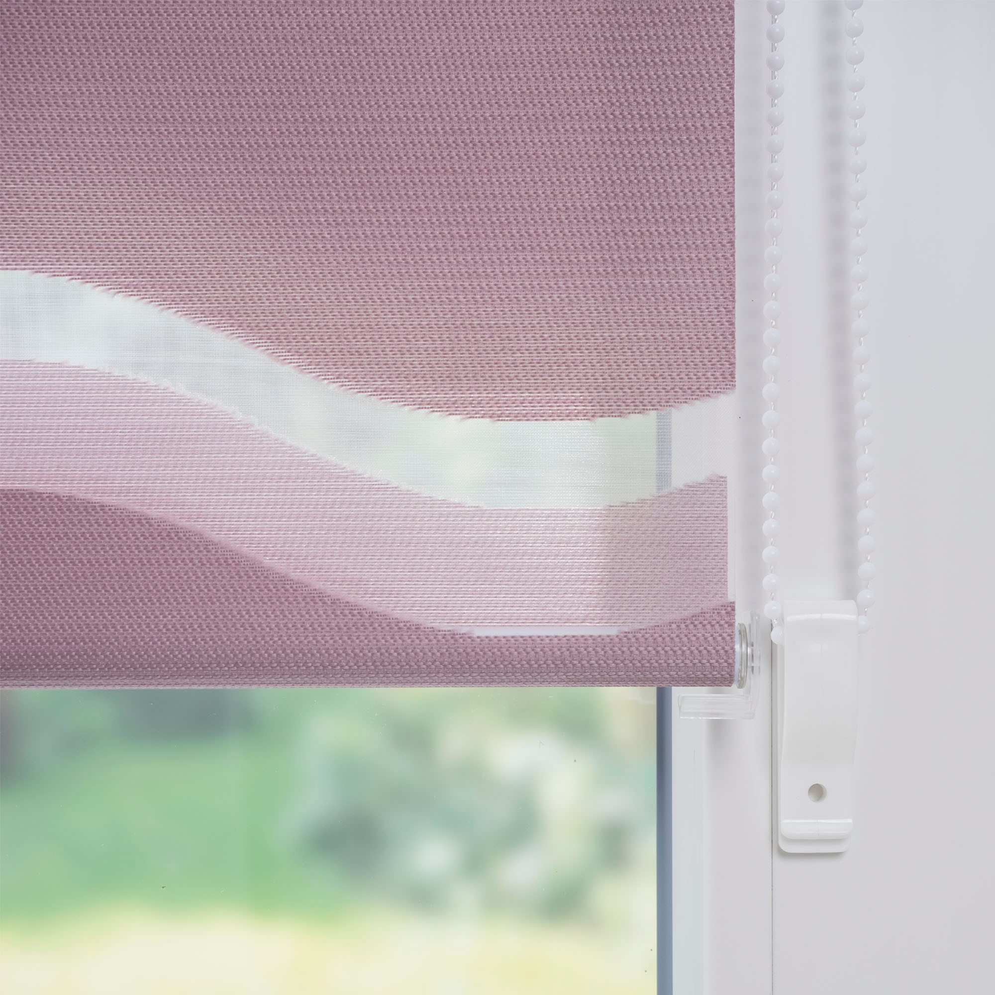 Liedeco Doppelrollo »Wave«, Lichtschutz, ohne Bohren, freihängend, Klemmfix-DUO-Rollo, Doppelrollo "Wave"