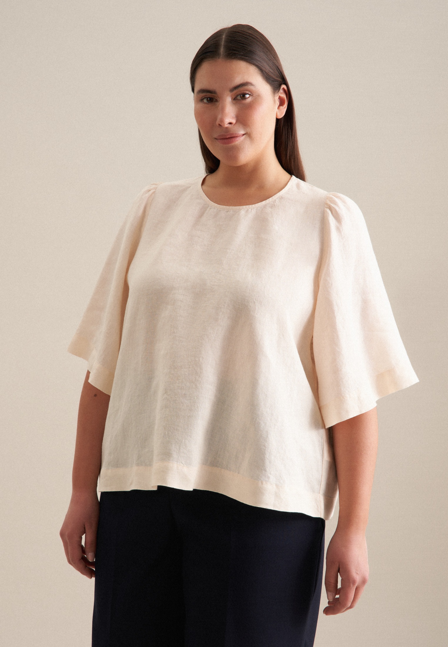 seidensticker Shirtbluse »Schwarze Rose« Kurzarm Rundhals Uni