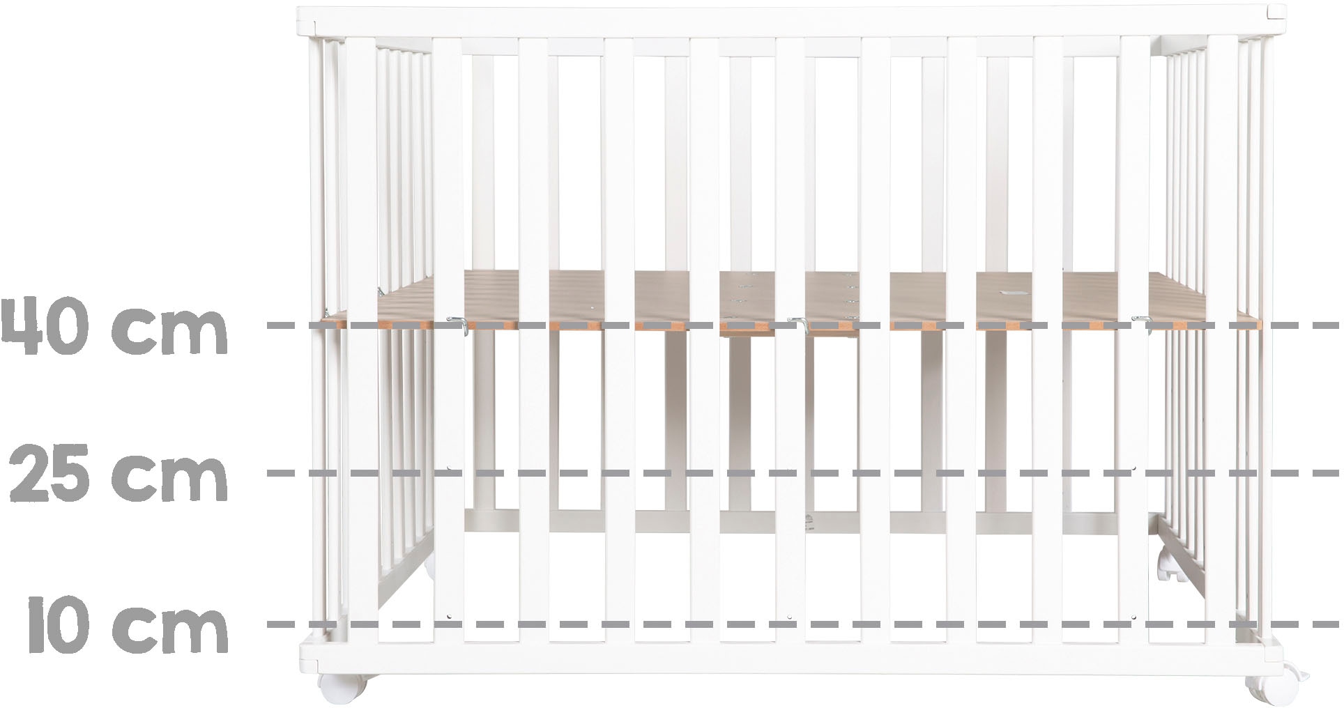 roba® Laufgitter »Little Stars, 100x100 cm, weiss«, bis 15 kg, mit Stoffeinlage und Nestchen; Rollen, höhenverstellbar