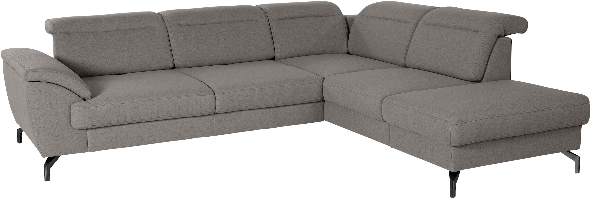 sit&more Ecksofa »Percy L-Form«, 12 cm Fusshöhe, Sitztiefenverstellung, wahlweise in 2 Fussfarben