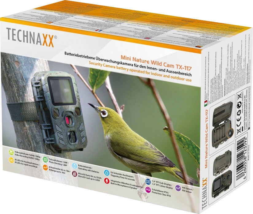 Technaxx Überwachungskamera »Mini Nature Wild Cam TX-117«, Innenbereich-Aussenbereich, (1 tlg.)