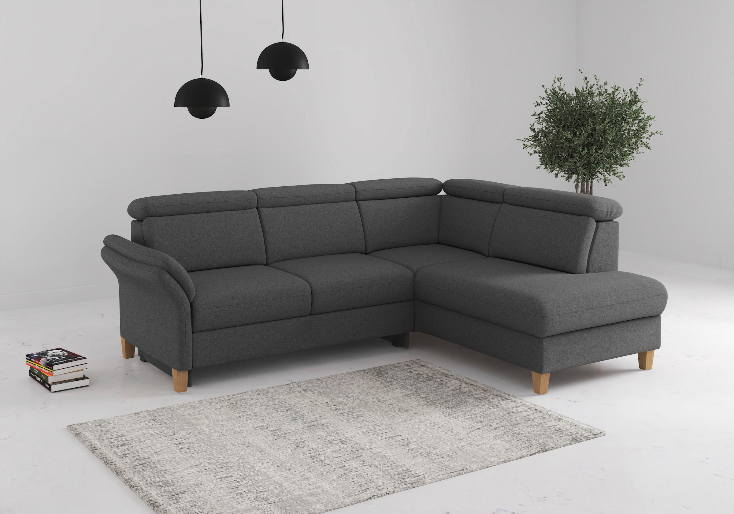 Home affaire Ecksofa "Glendale, L-Form" inkl. Kopfteilverstellung, wahlweise mit Vorziehsitz und Bettkasten