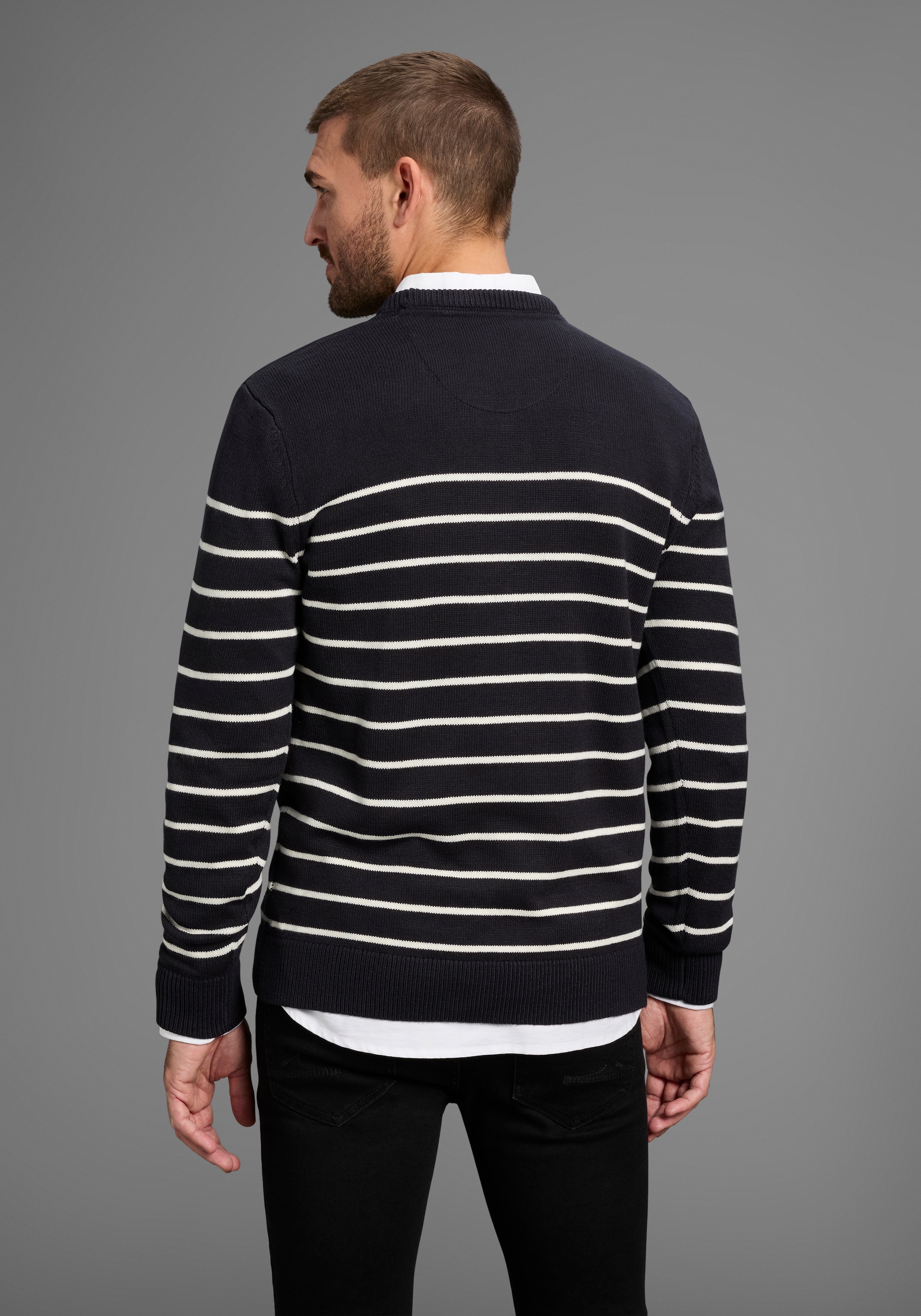 DELMAO Streifenpullover »Bis Grösse 3 XL«, im maritimen Stil - NEUE KOLLEKTION