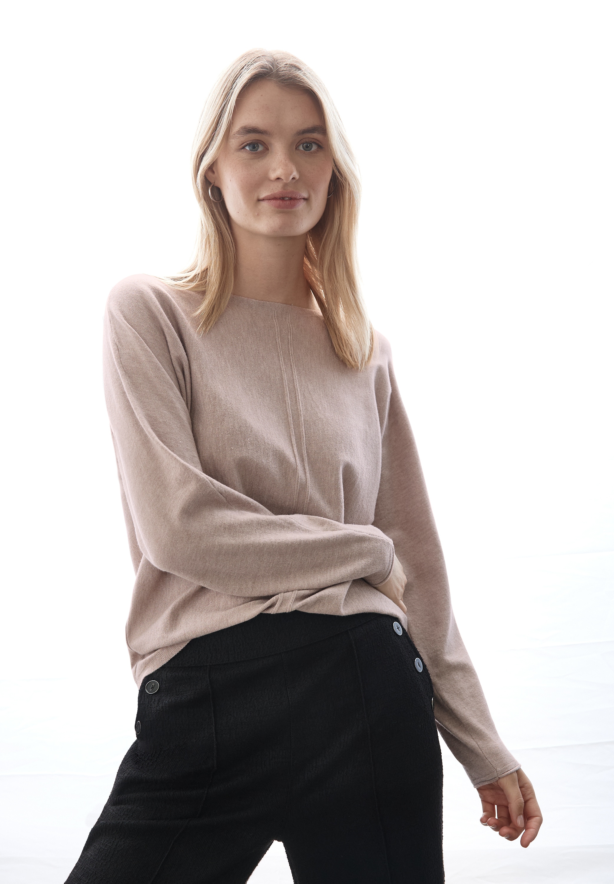 Strickpullover, im Dolman-Stil, mit U-Boot-Ausschnitt