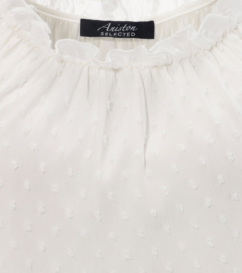 Aniston SELECTED Schlupfbluse, mit weiten Ausschnitt und elastischen Gummi