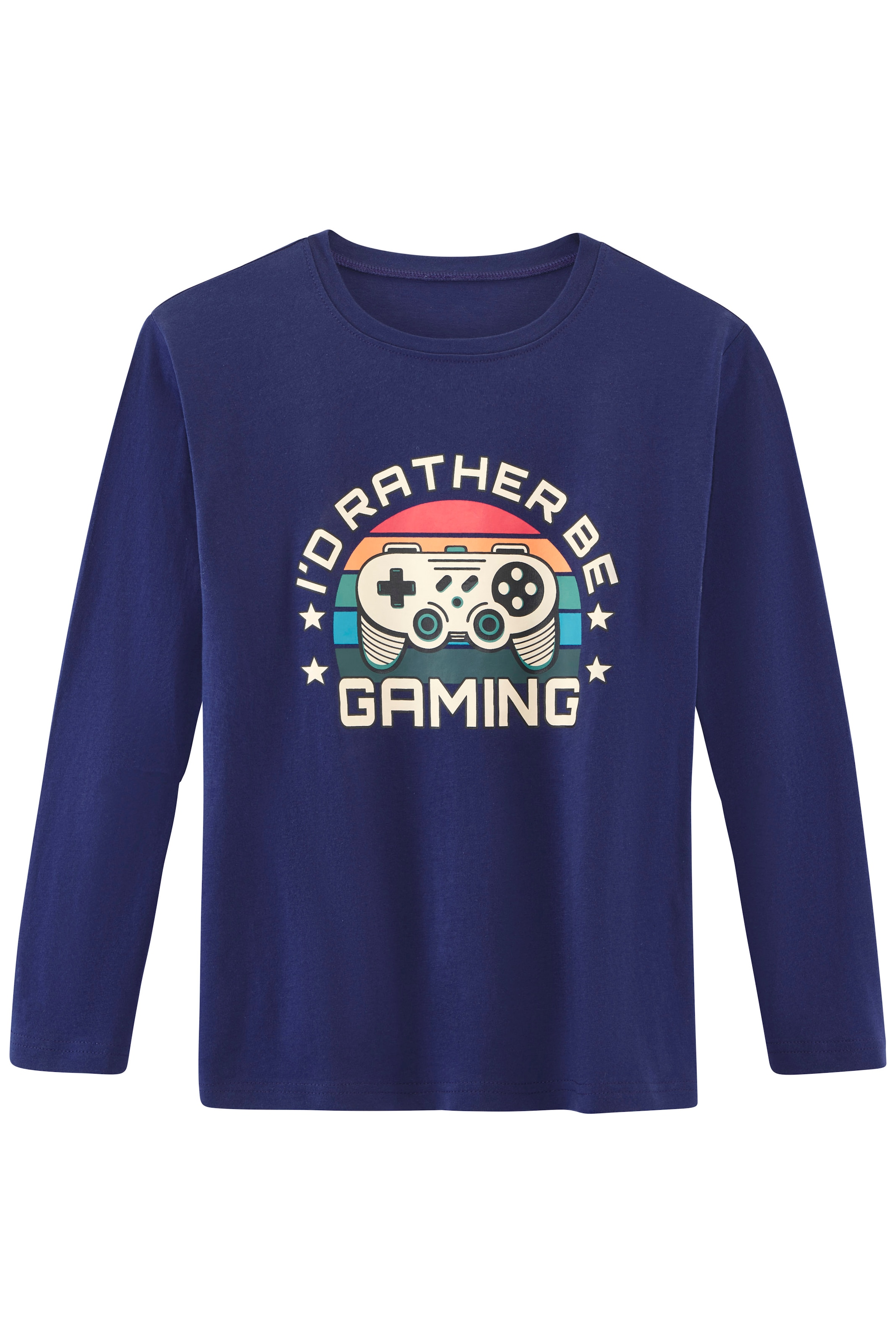 AUTHENTIC LE JOGGER Pyjama, (Packung, 2 tlg., 1 Stück), Schlafanzug mit grossem Gaming - Print vorn
