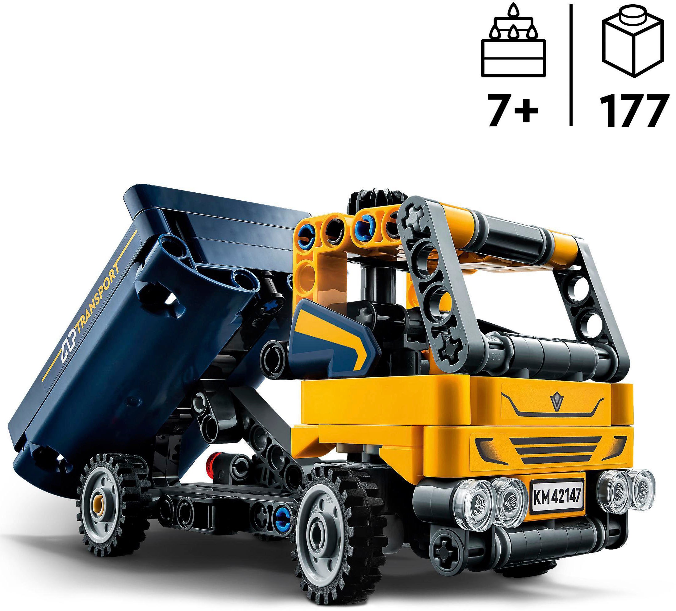 LEGO® Konstruktionsspielsteine »Kipplaster (42147), LEGO® Technic«, (177 St.), Made in Europe