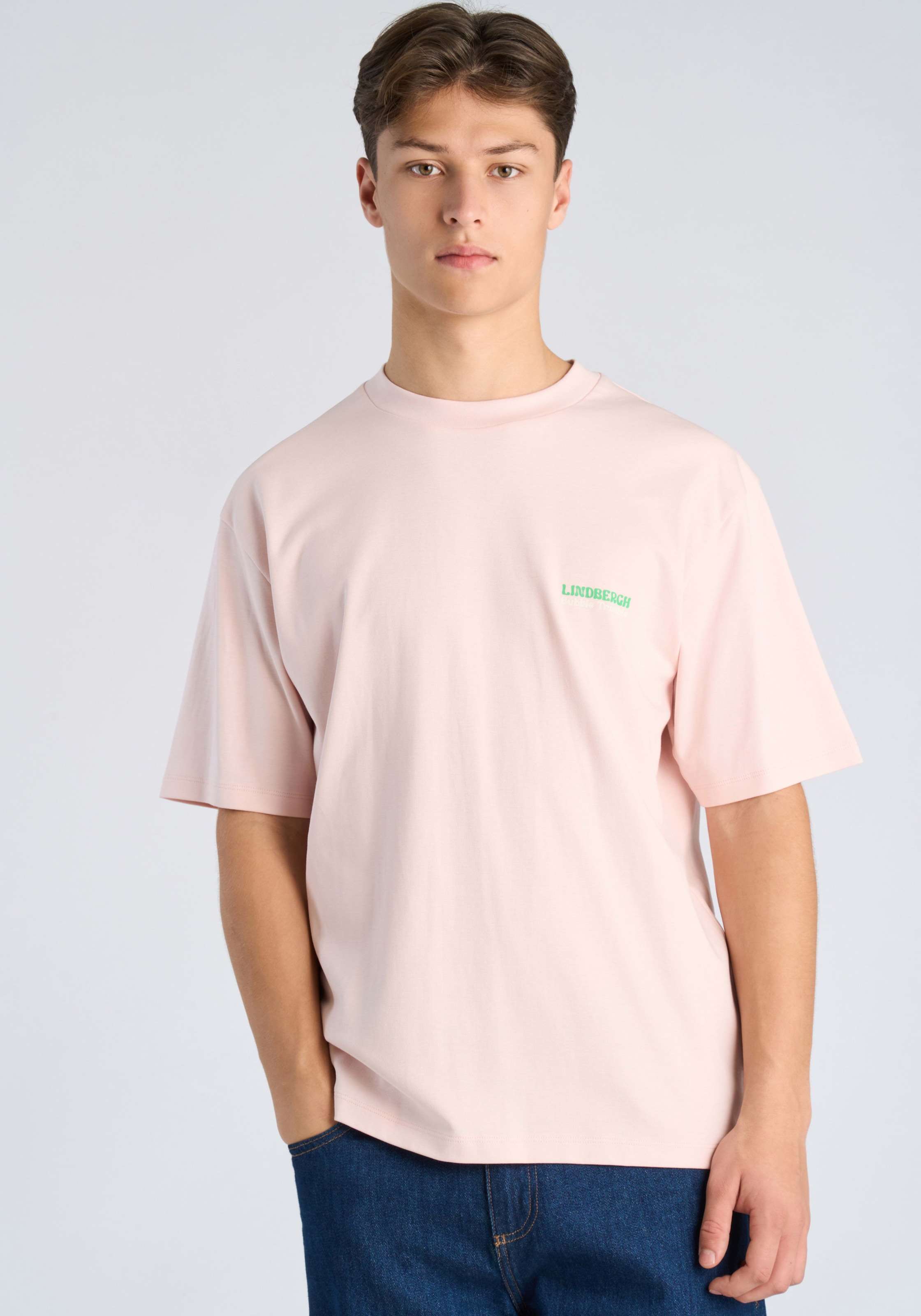 LINDBERGH Kurzarmshirt Sommershirt mit grossem Rückenprint / kleinem Frontprint