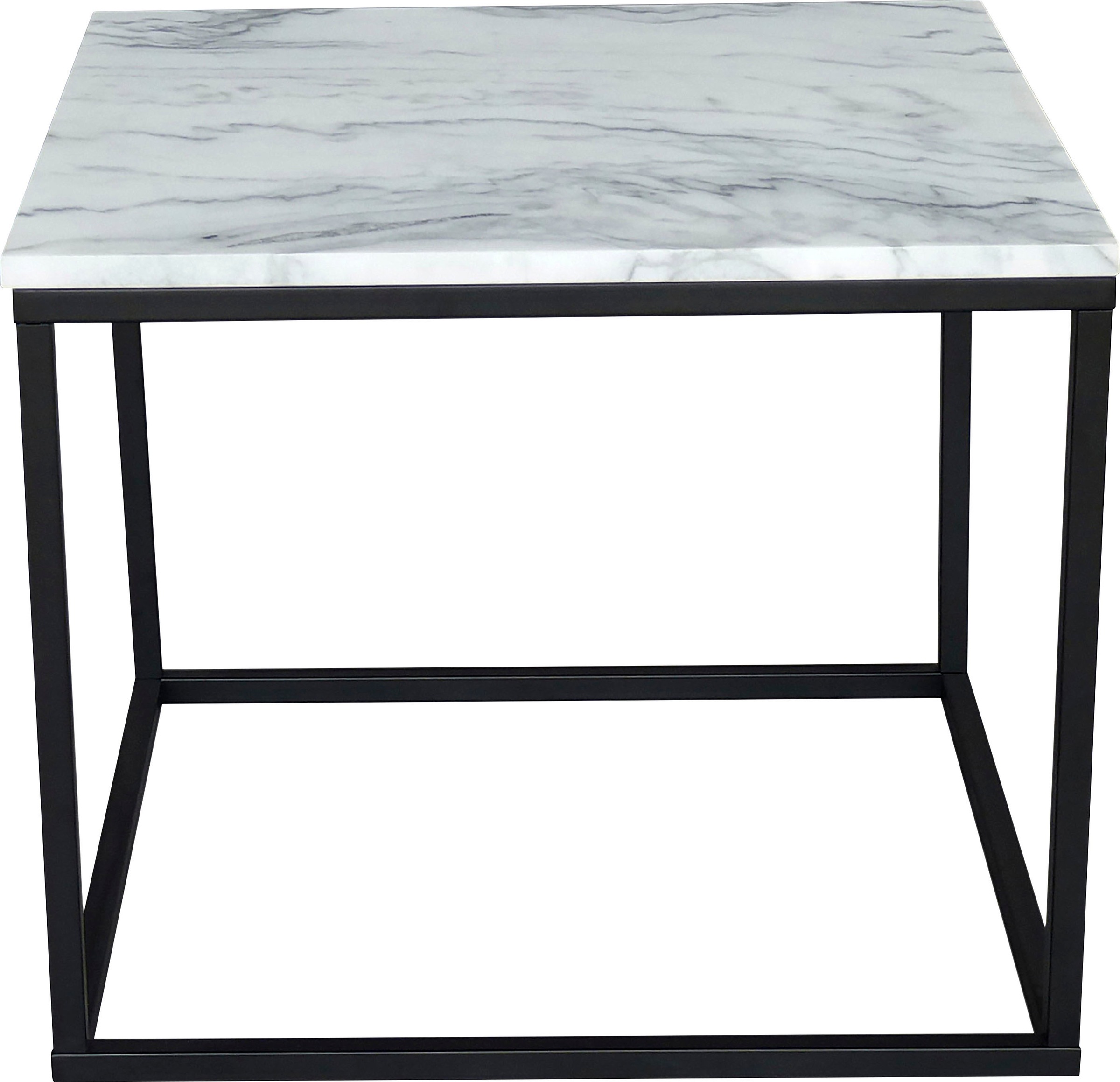 SIT Couchtisch "Vilnius aus echtem Marmor – quadratisch mit Metallgestell" Echte Marmorplatte mit gerader Kante & hochwertigem Metallgestell