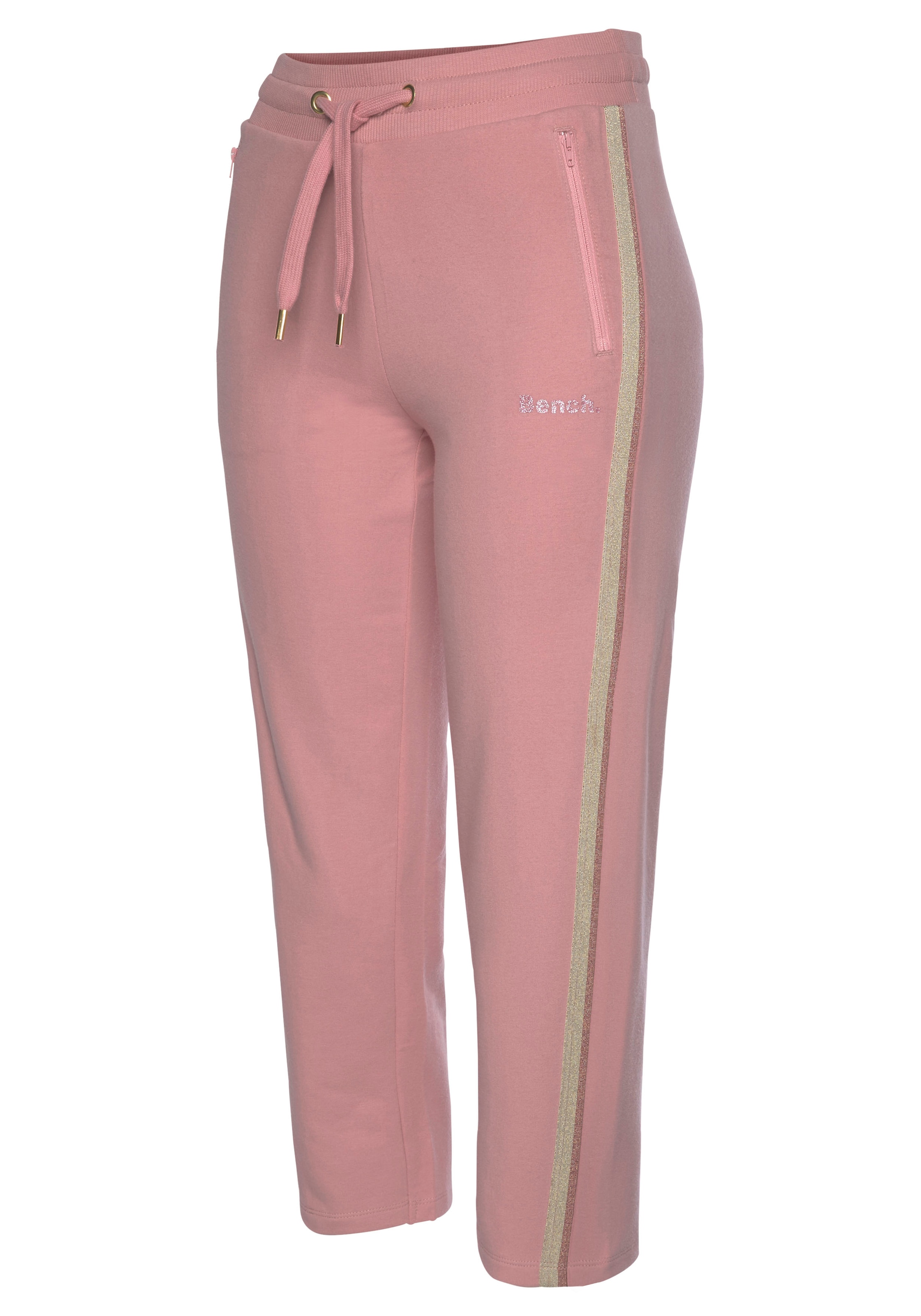 Bench. Loungewear Relax-Caprihose, mit Glitzerstreifen, Loungeanzug