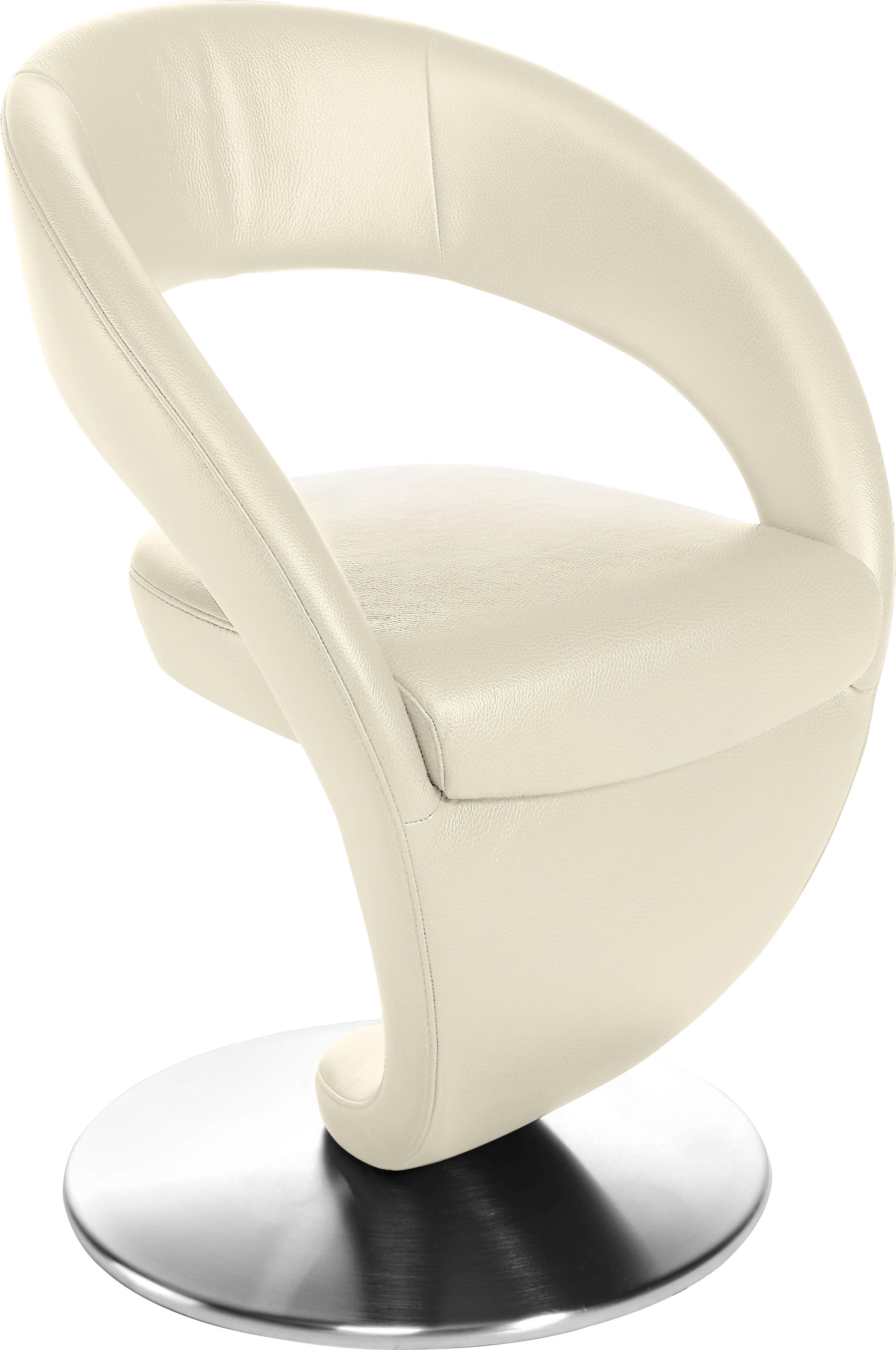 K+W Komfort & Wohnen "Wave, Drehstuhl, Polsterstuhl" () Design-Drehstuhl, Drehteller in Edelstahloptik