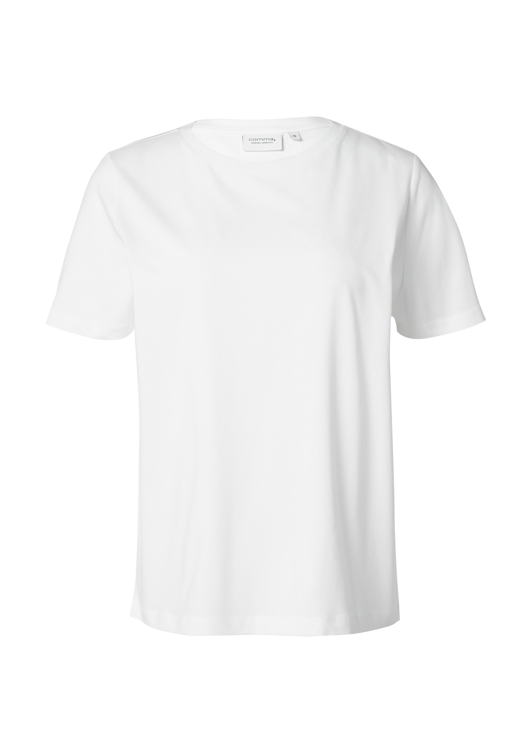 comma casual identity T-Shirt, unifarben, regular fit, Baumwolle, Rundhals