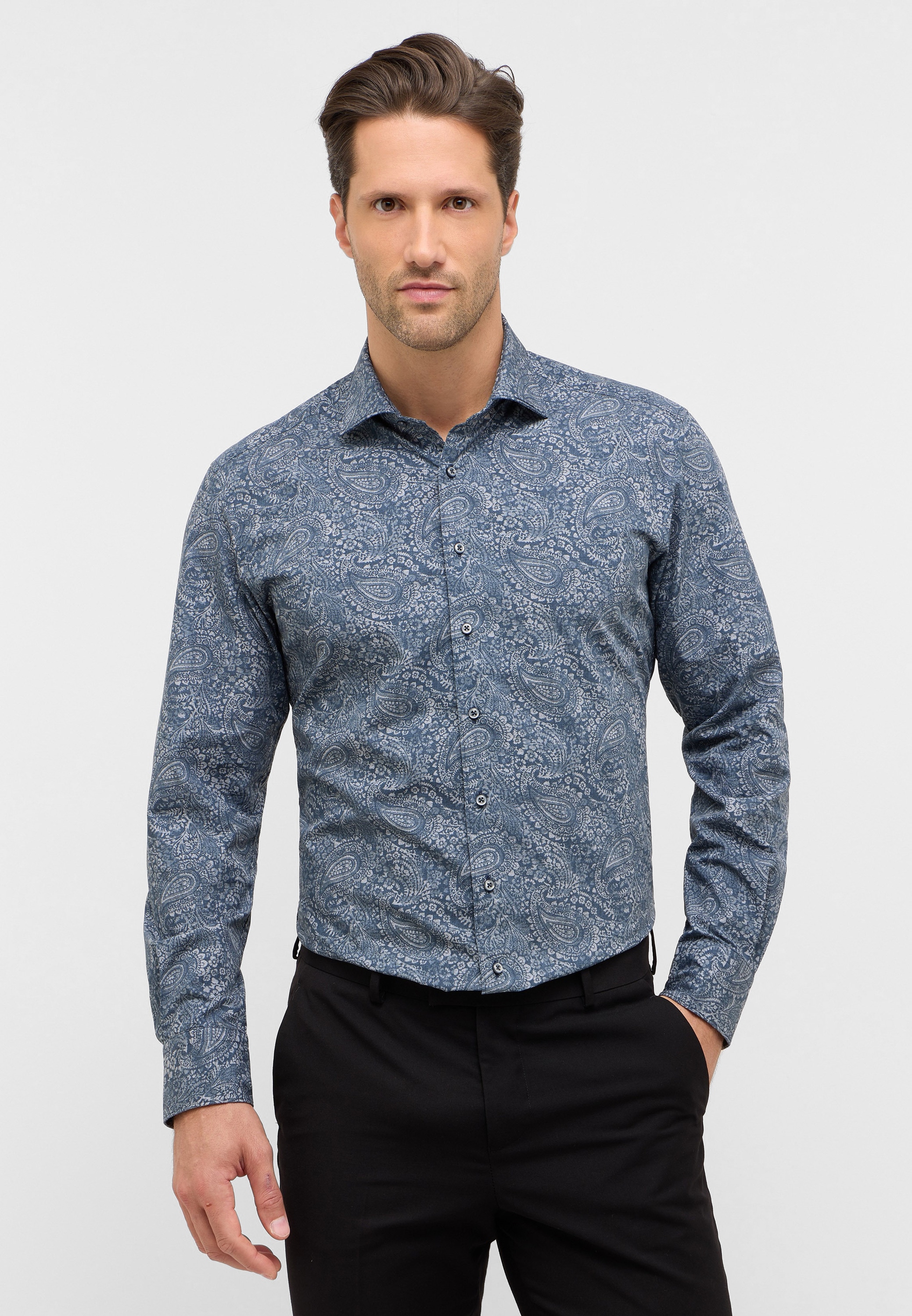 Eterna Langarmhemd »MODERN FIT« EASY IRON (bügelleicht)